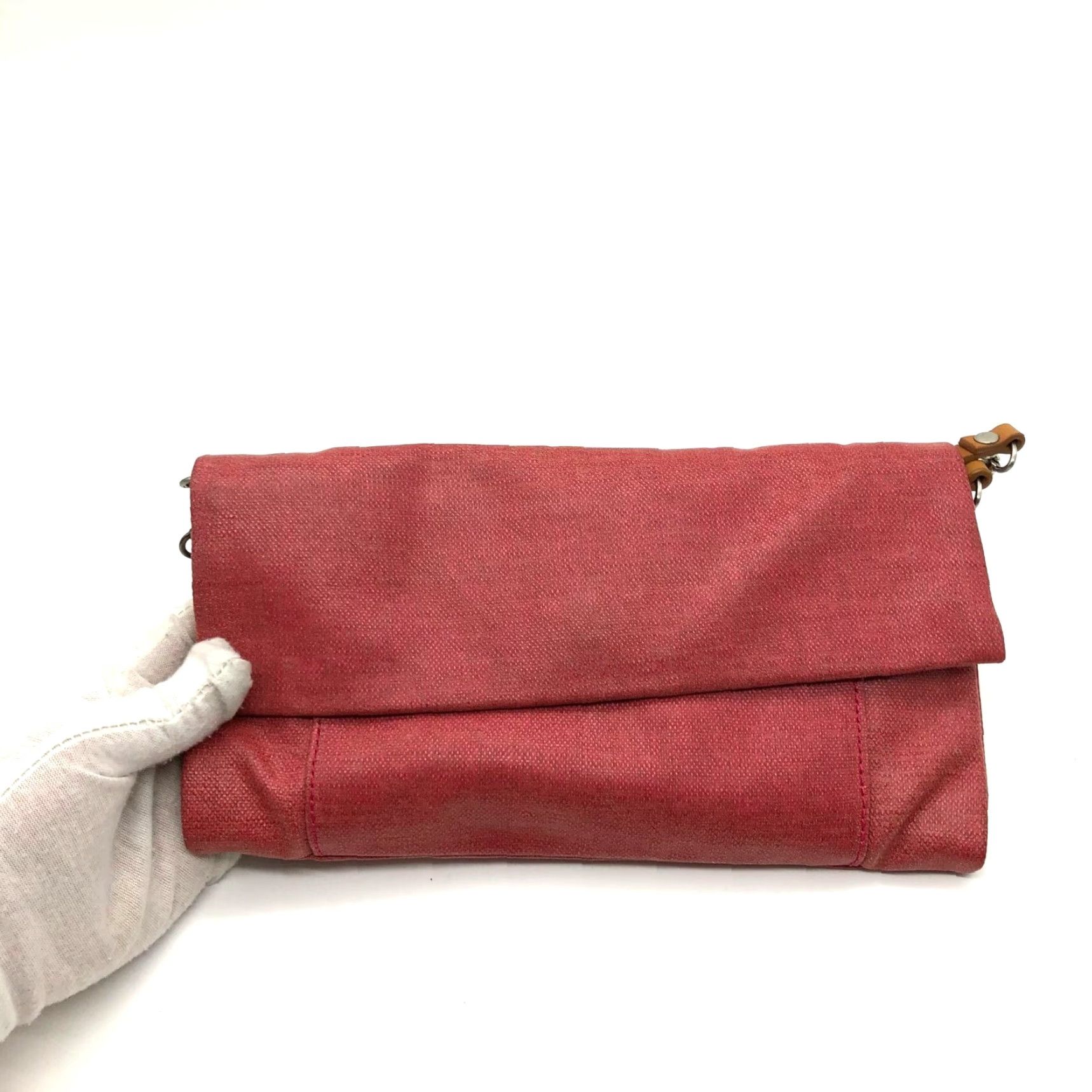 Kenneth Cole KENNETH COLE Crossbody Bag Women's Mini Leather Red Brick Wristlet Chain Purse Size ONE SIZE - 2 Thumbnail