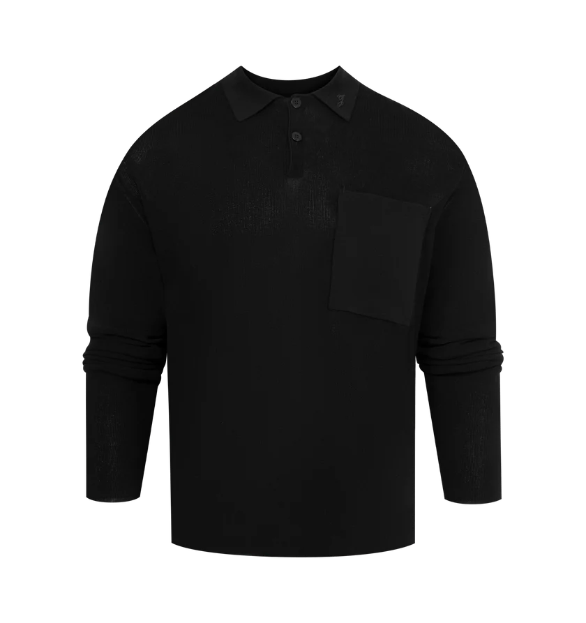 Jacquemus o1h1sh11225 Tricot Polo Shirt in Black Size US M / EU 48-50 / 2 - 1 Thumbnail