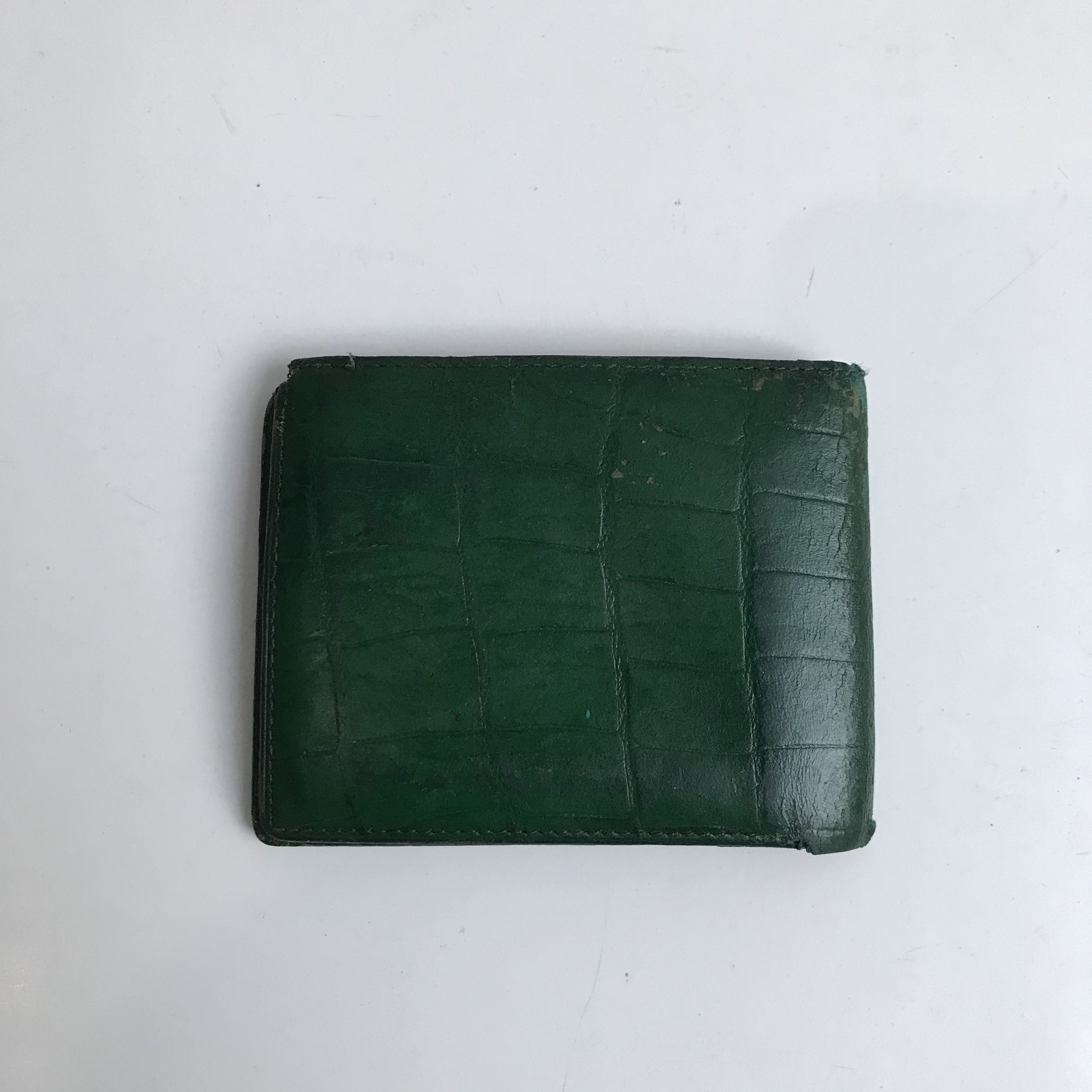 Genuine Leather × Leather × Vintage Vintage Crocodile green raw leather wallet Size ONE SIZE - 10 Thumbnail