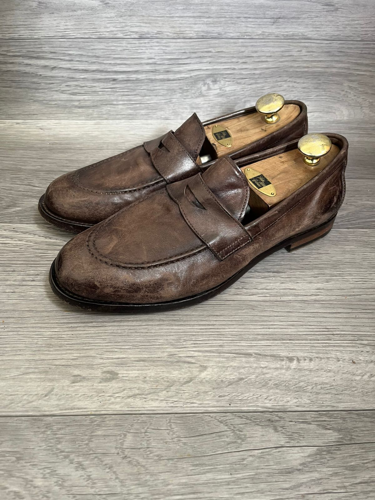 Officine Creative Officine Cerative Hand Crafted Penny Loafers Leather Sz 43 Size US 10 / EU 43 - 1 Thumbnail