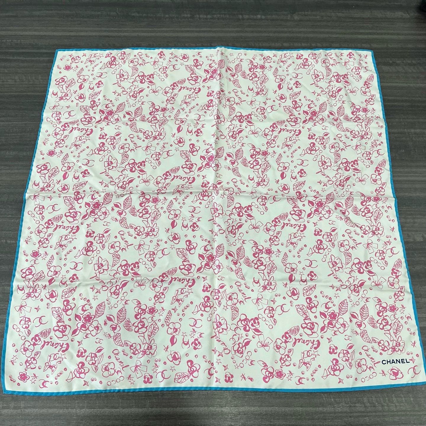 Chanel Chanel Pink Floral Silk Scarf Size ONE SIZE - 1 Thumbnail