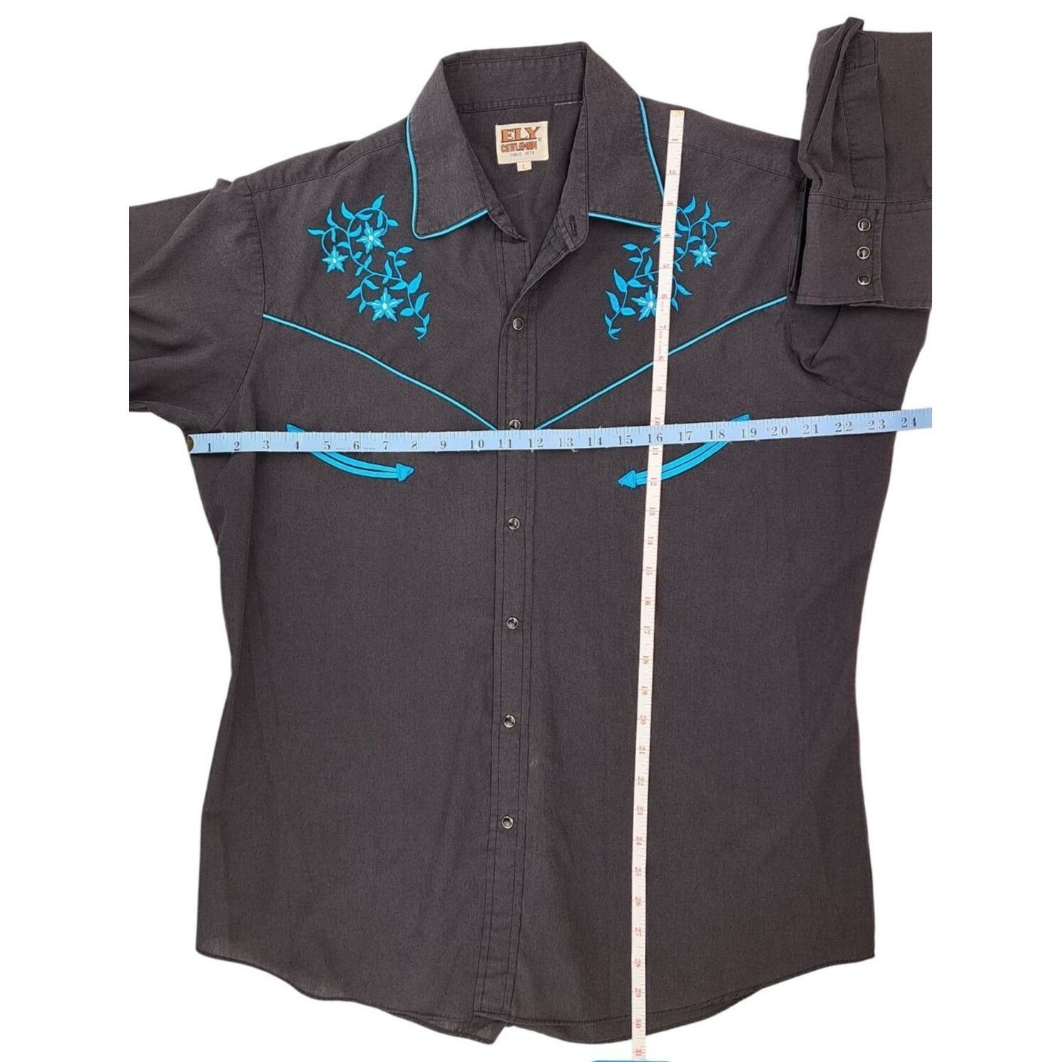 Other Vintage Ely Cattleman Western Shirt Pearl Snap Men Large Size US L / EU 52-54 / 3 - 8 Thumbnail