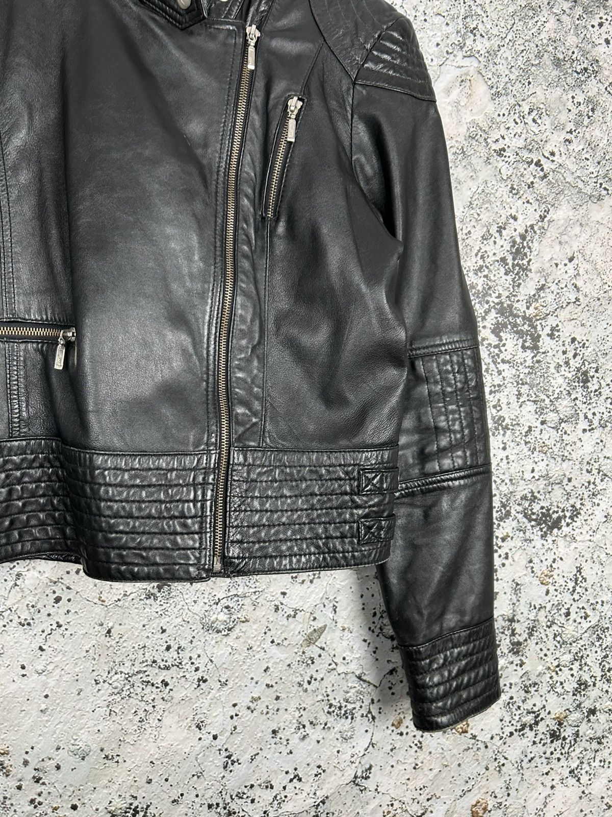 Genuine Leather Vintage Black Biker Genuine Leather Jacket Ramones Grunge Size XL / US 12-14 / IT 48-50 - 4 Thumbnail