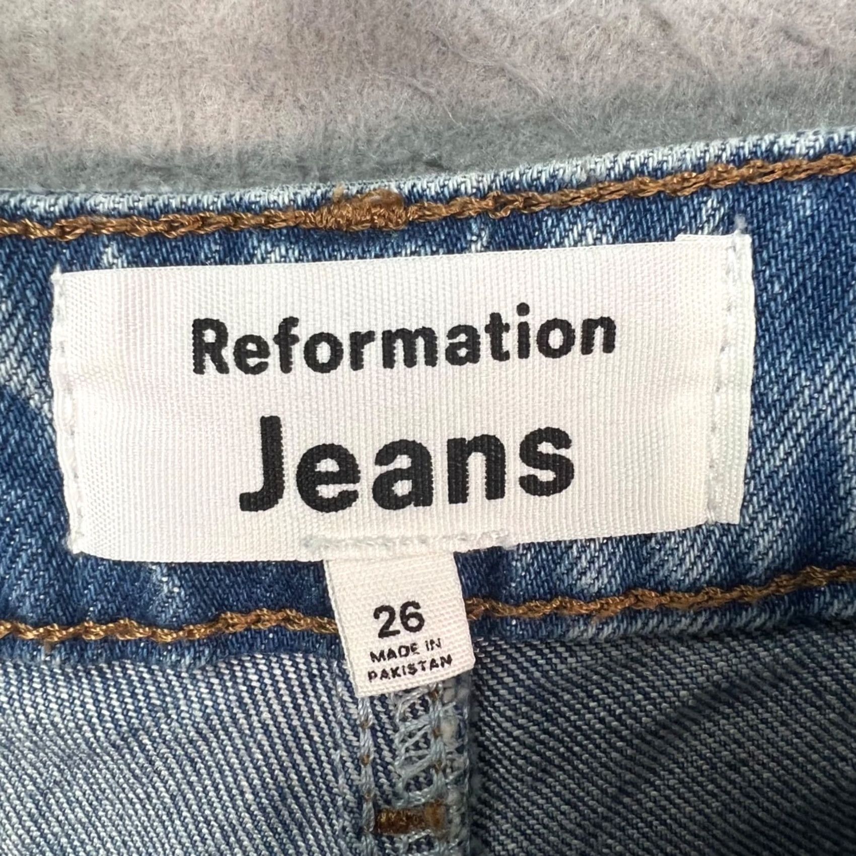 Reformation Reformation Jeans 26 Liza Ultra High-Rise Slim Straight Blue Light Wash Denim Women's Jeans Size 26" / US 2 / IT 38 - 3 Thumbnail