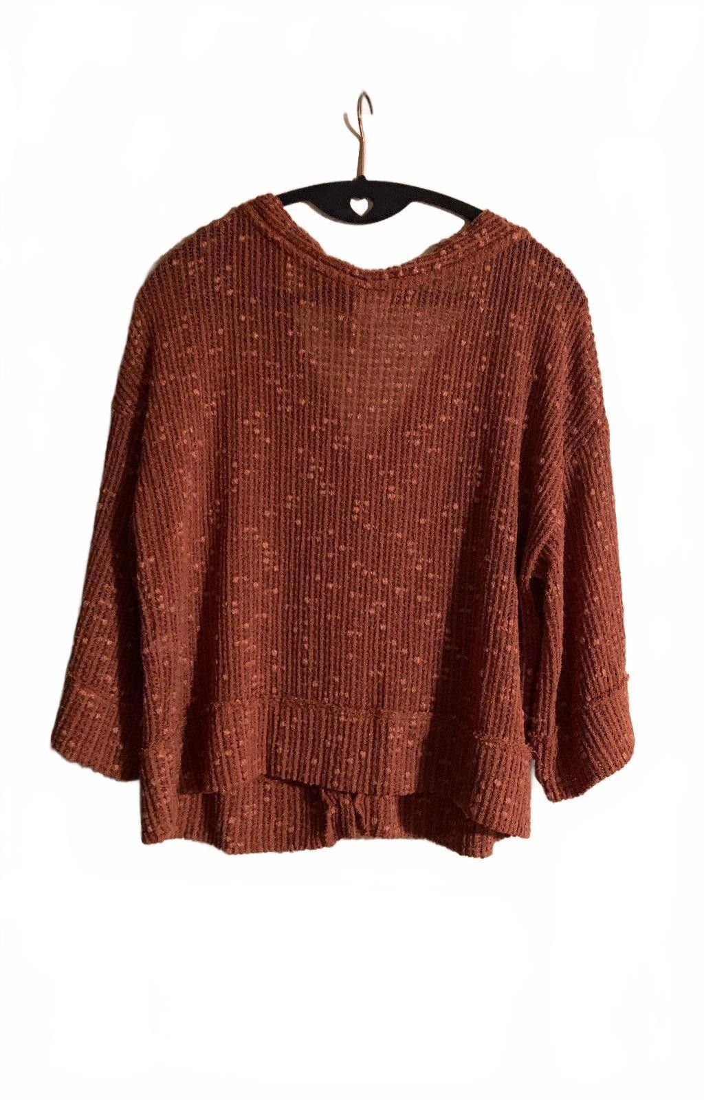 Designer Blu Pepper Women's Cozy Cardigan in Rust Size M / US 6-8 / IT 42-44 - 3 Thumbnail