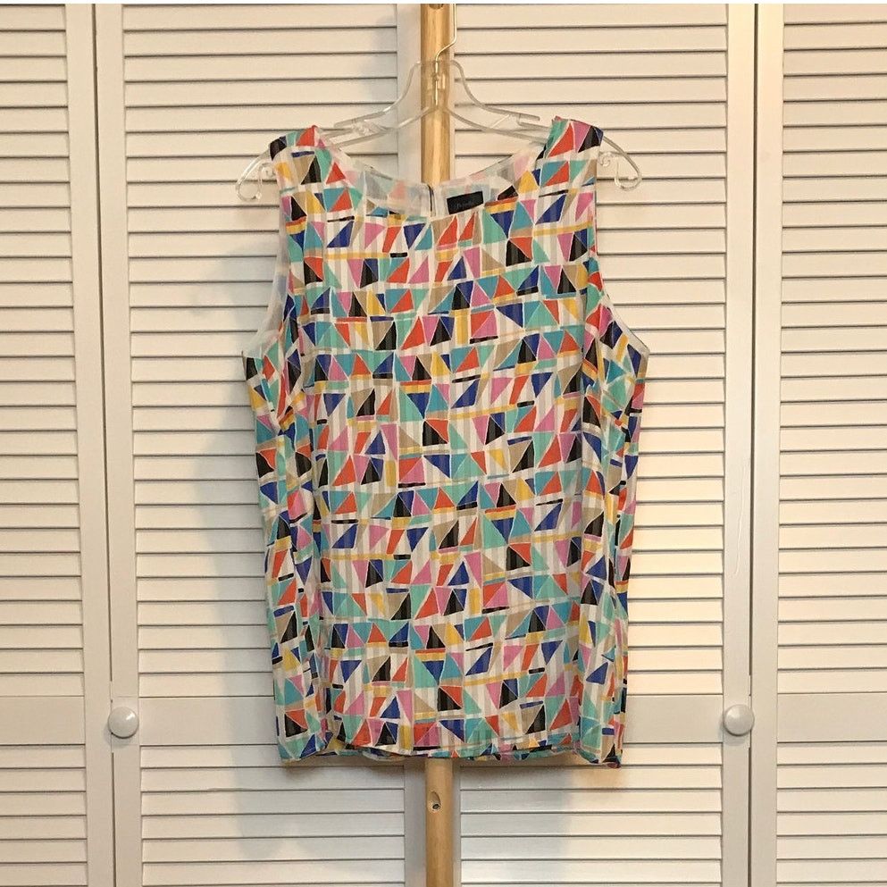 Other Rafaella High Neck Geometric Sleeveless Lined Blouse L Size L / US 10 / IT 46 - 1 Thumbnail