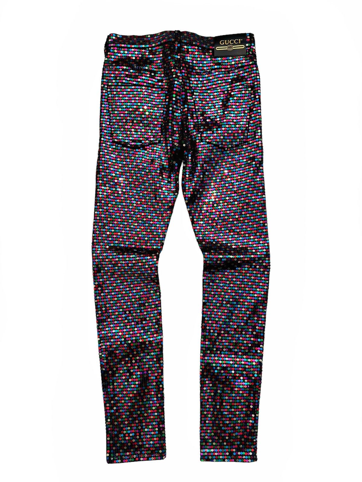 Gucci Rainbow Sparkle Sequin Skinny Denim Jean Size US 30 / EU 46 - 3 Thumbnail
