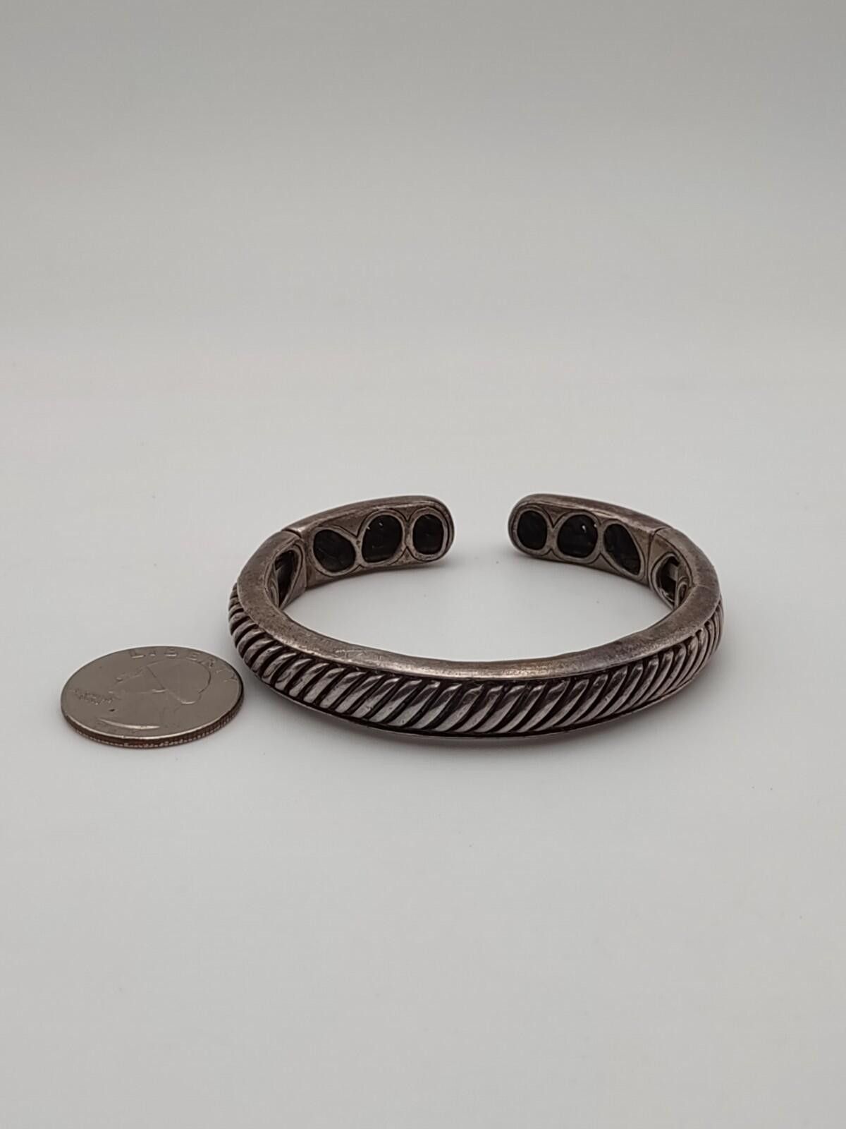 The Unbranded Brand Sterling Silver Hinged Cuff Bracelet 925 Heavy Unisex Size ONE SIZE - 2 Thumbnail