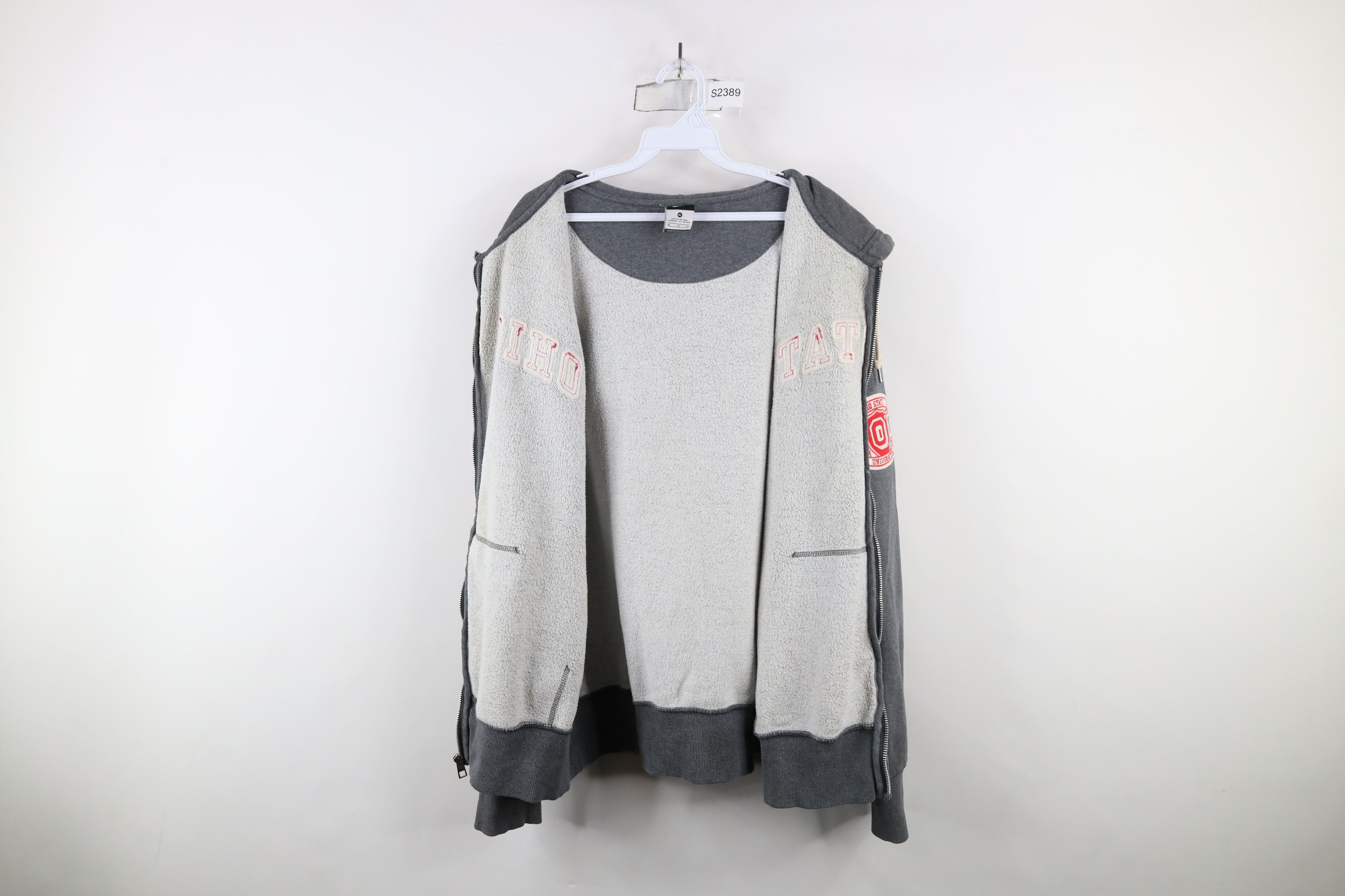 Nike × Vintage Vintage Nike Spell Out Ohio State University Full Zip Hoodie Size US XL / EU 56 / 4 - 11 Thumbnail