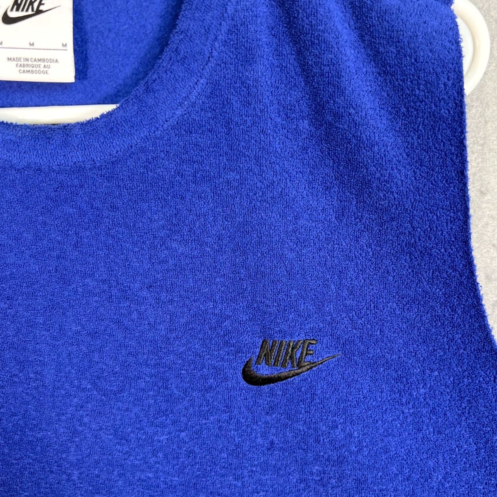 Nike Nike Blue Terry Cloth Sleeveless Tank Top Adult Mens Medium Racerback Crew Neck Pullover Activewear Running & Jogging Summer Spring Shirt Size M / US 6-8 / IT 42-44 - 4 Thumbnail