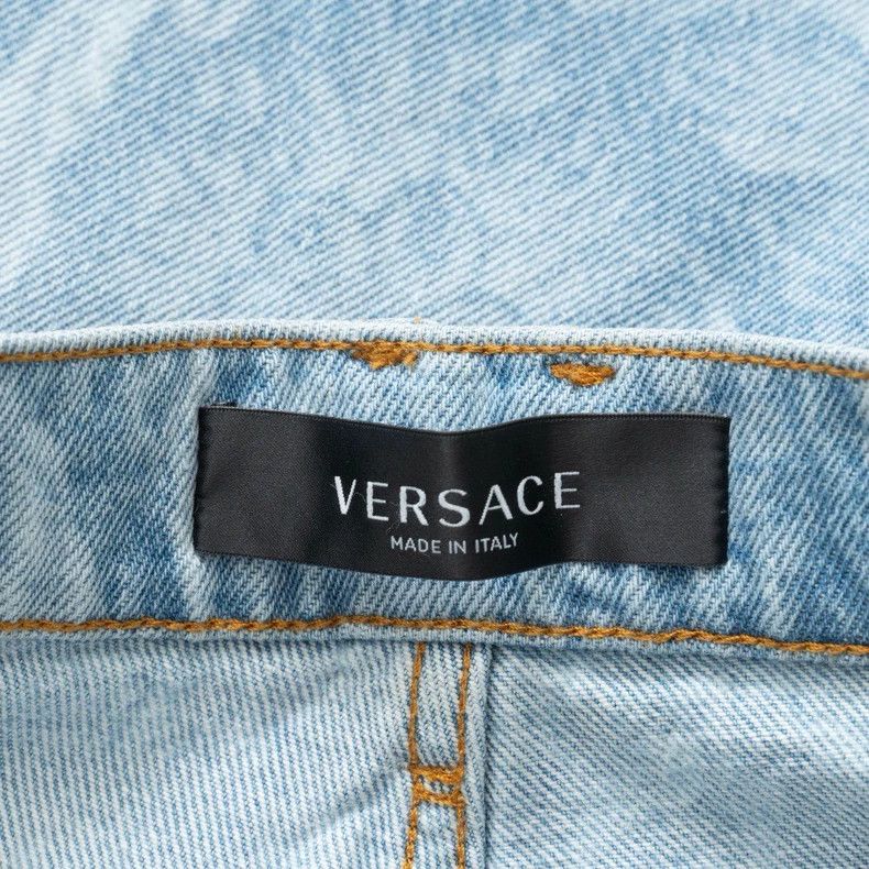 Versace Versace Men's logo printed on denim shorts Size US 31 - 5 Thumbnail