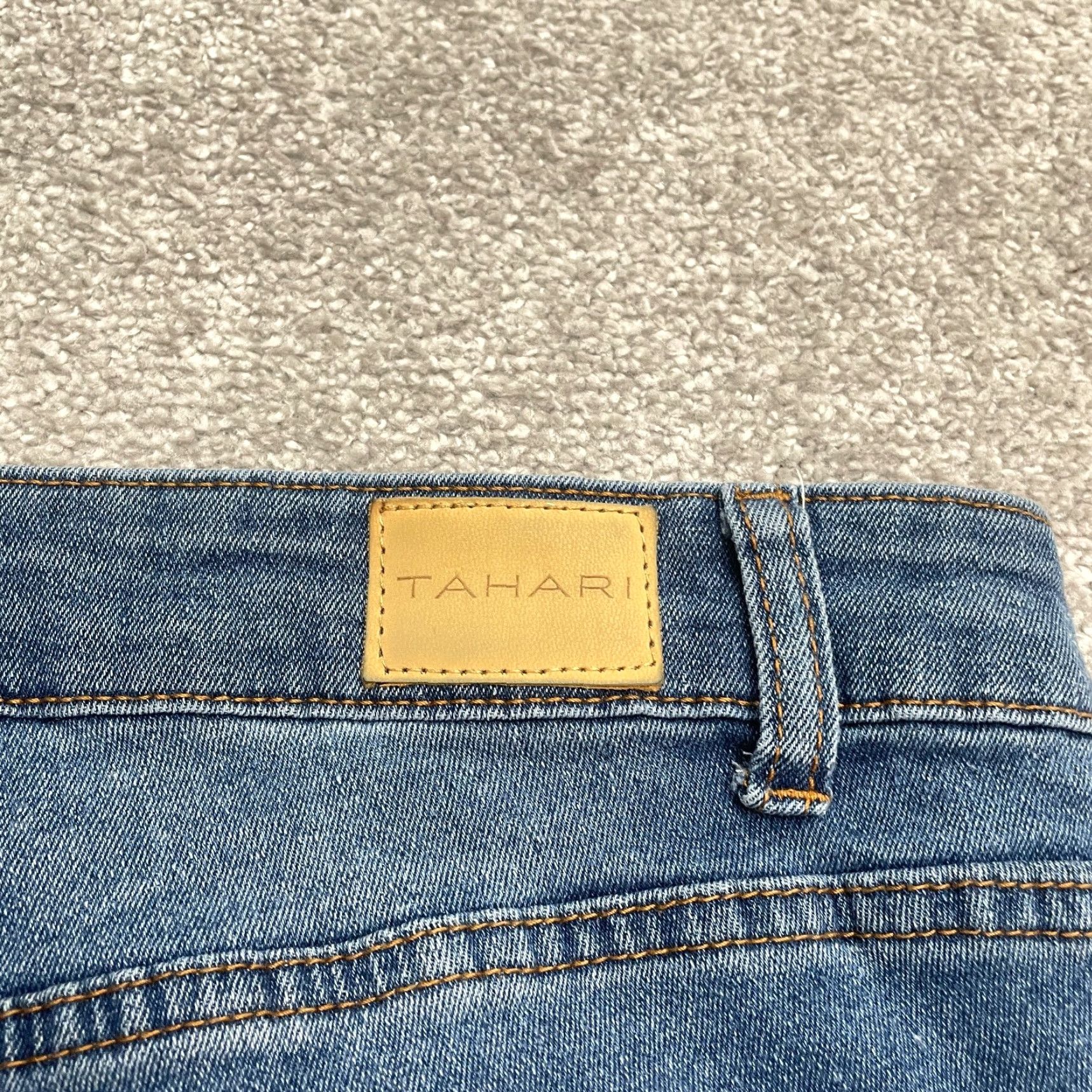 Vintage Tahari Kelly Plus Size 18W Mid Rise Skinny Jeans Womens Blue Medium Wash Stretch 36x27 Size 40" / US 18 - 5 Thumbnail