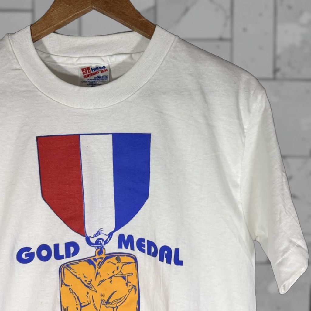 Hanes VINTAGE Hanes Gymnastics Gold Medal Graphic Tee Mens M USA White Stitch USA 1990s? (no extra) Size US M / EU 48-50 / 2 - 1 Thumbnail