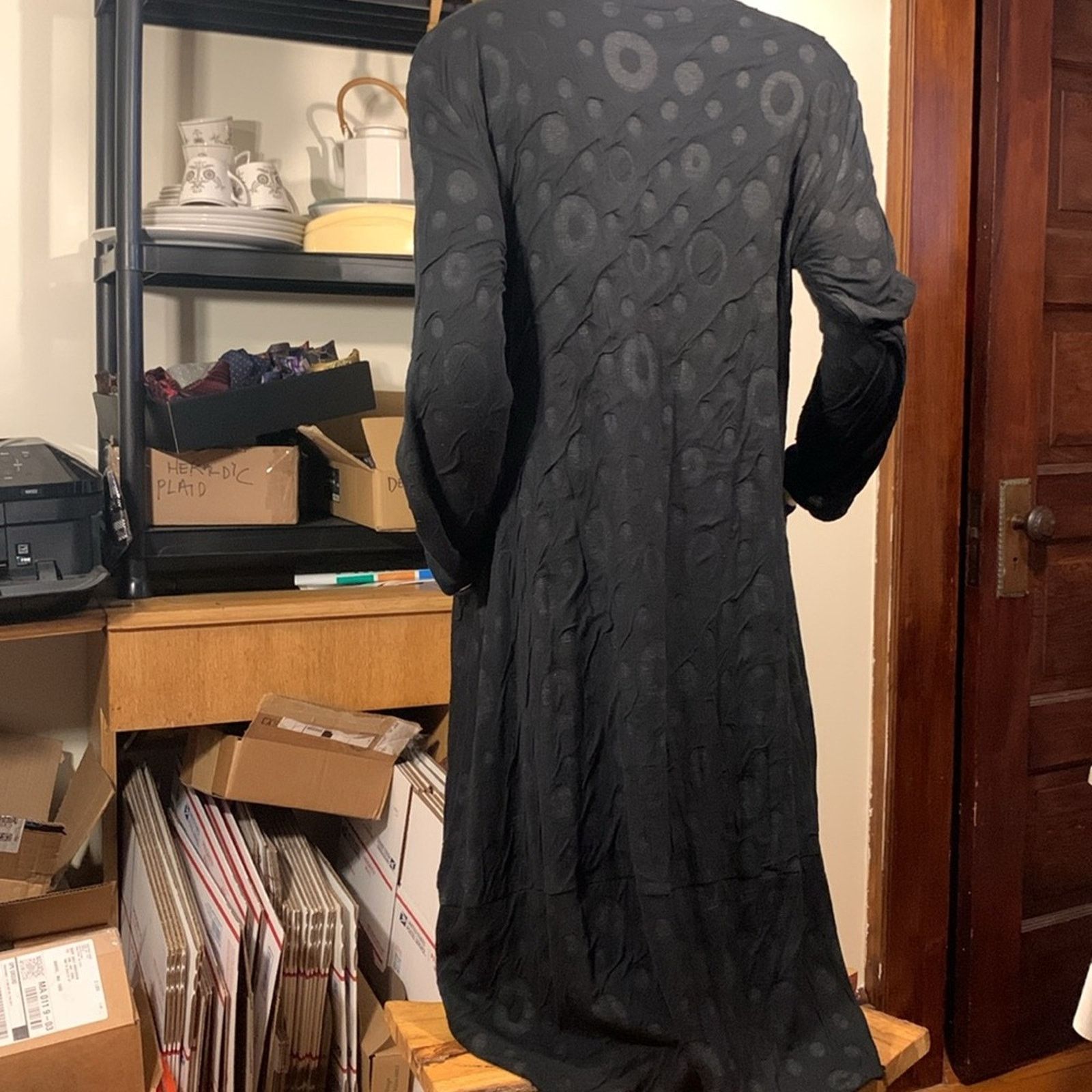 Niche Niche Nilgun Derman black dot knit bubble hem long dress Size M / US 6-8 / IT 42-44 - 7 Thumbnail