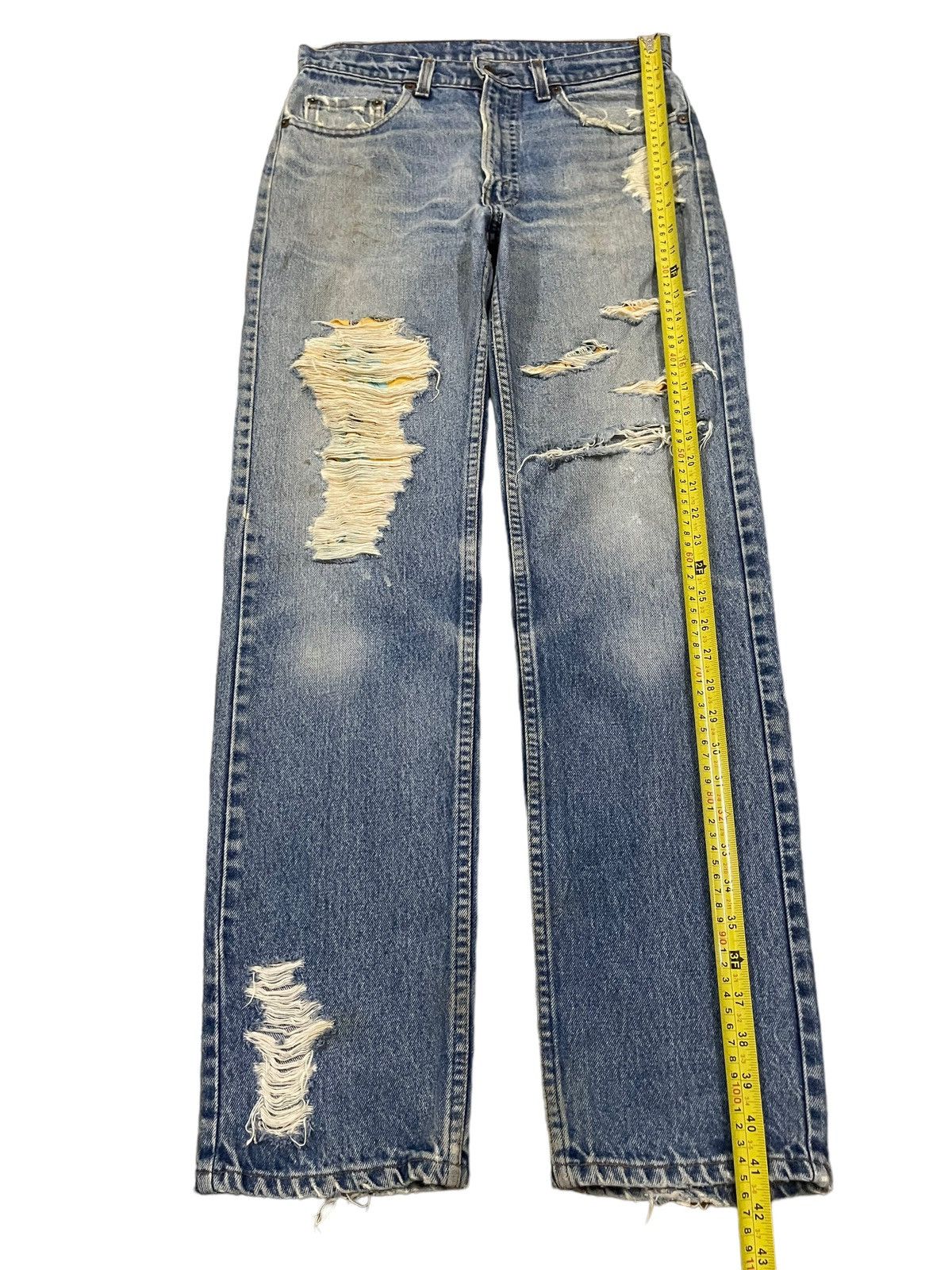 Levi's Vintage Levis 501 Blue Wash Destroyer Distressed Jeans Size US 30 / EU 46 - 11 Thumbnail