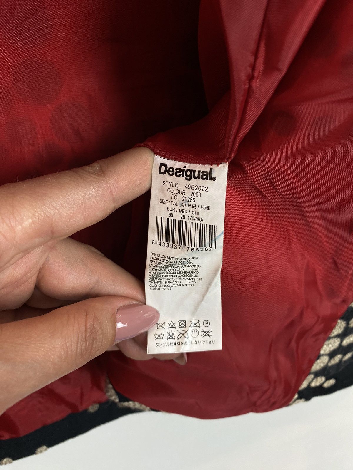 Designer Vintage Desigual Geometric Pattern Mid Coat 90 Floral Jacket Size XS / US 0-2 / IT 36-38 - 11 Thumbnail