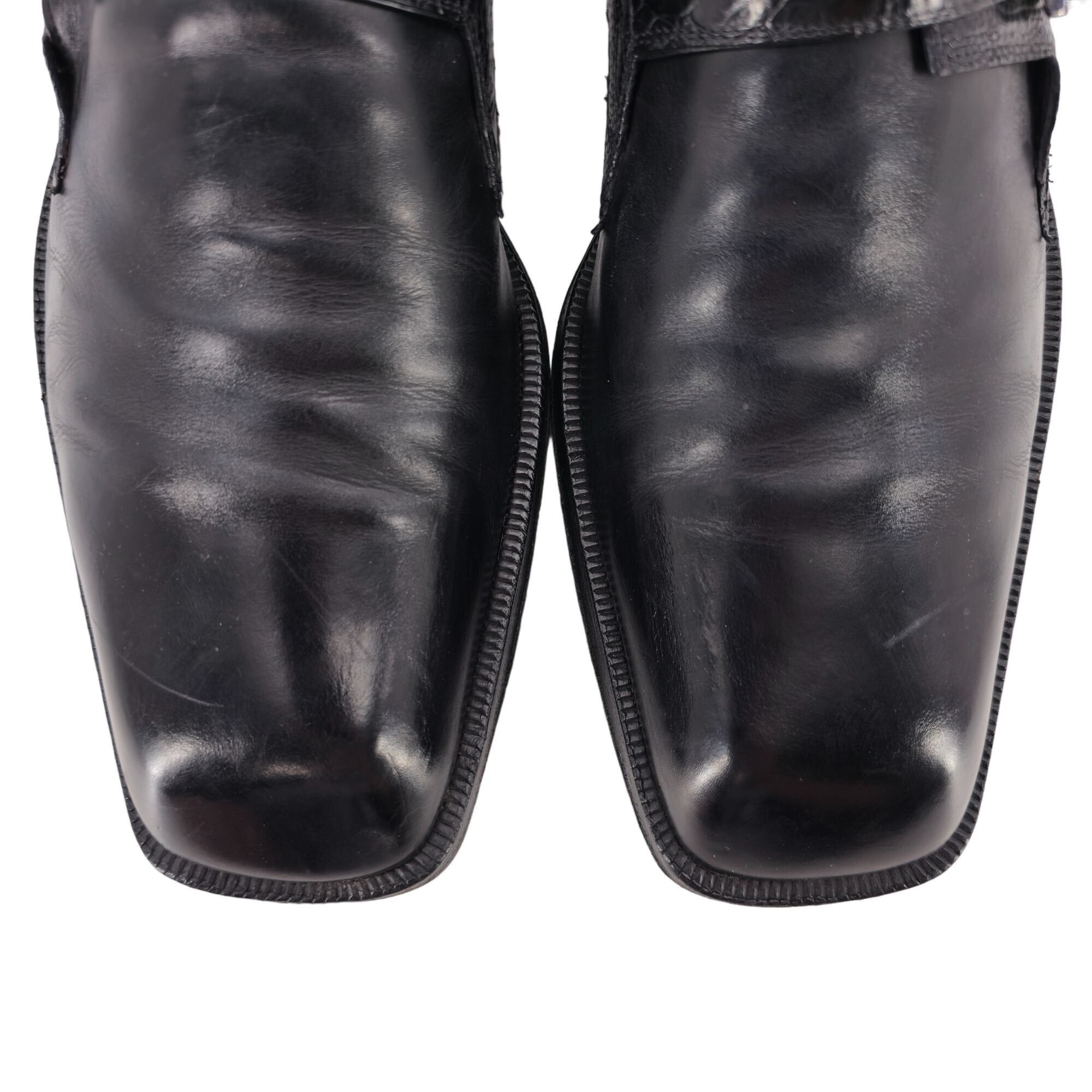 Paciotti Cesare Paciotti Mens 12 Italy Black Leather Alligator Monk Size US 12 / EU 45 - 8 Thumbnail