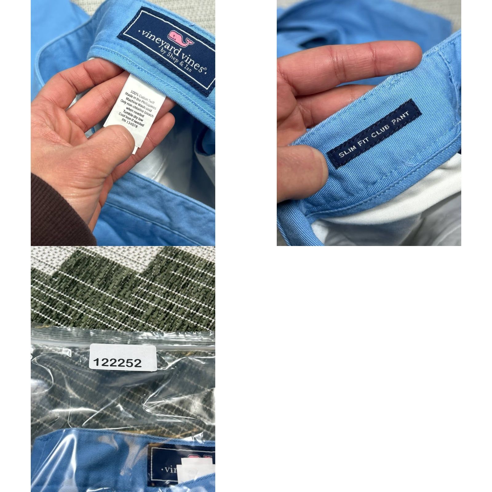 Vineyard Vines Vineyard Vines Slim Fit Club Pants Mens 32x30 Blue Cotton Twill Straight Leg Pants Size US 32 / EU 48 - 9 Thumbnail
