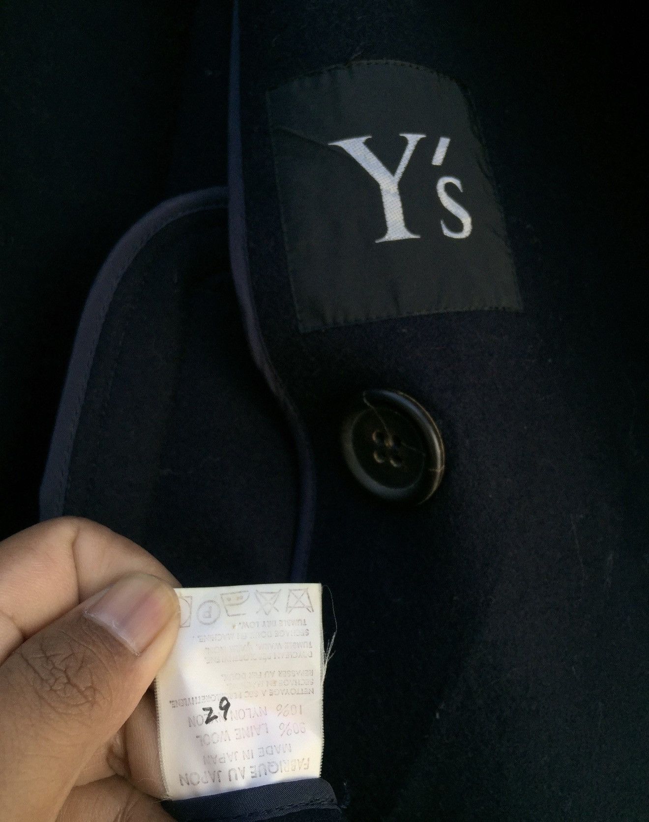 Yohji Yamamoto RARE!! Yohji Yamamoto Navy Blue Archival Wool Long Coat Size US XL / EU 56 / 4 - 19 Thumbnail