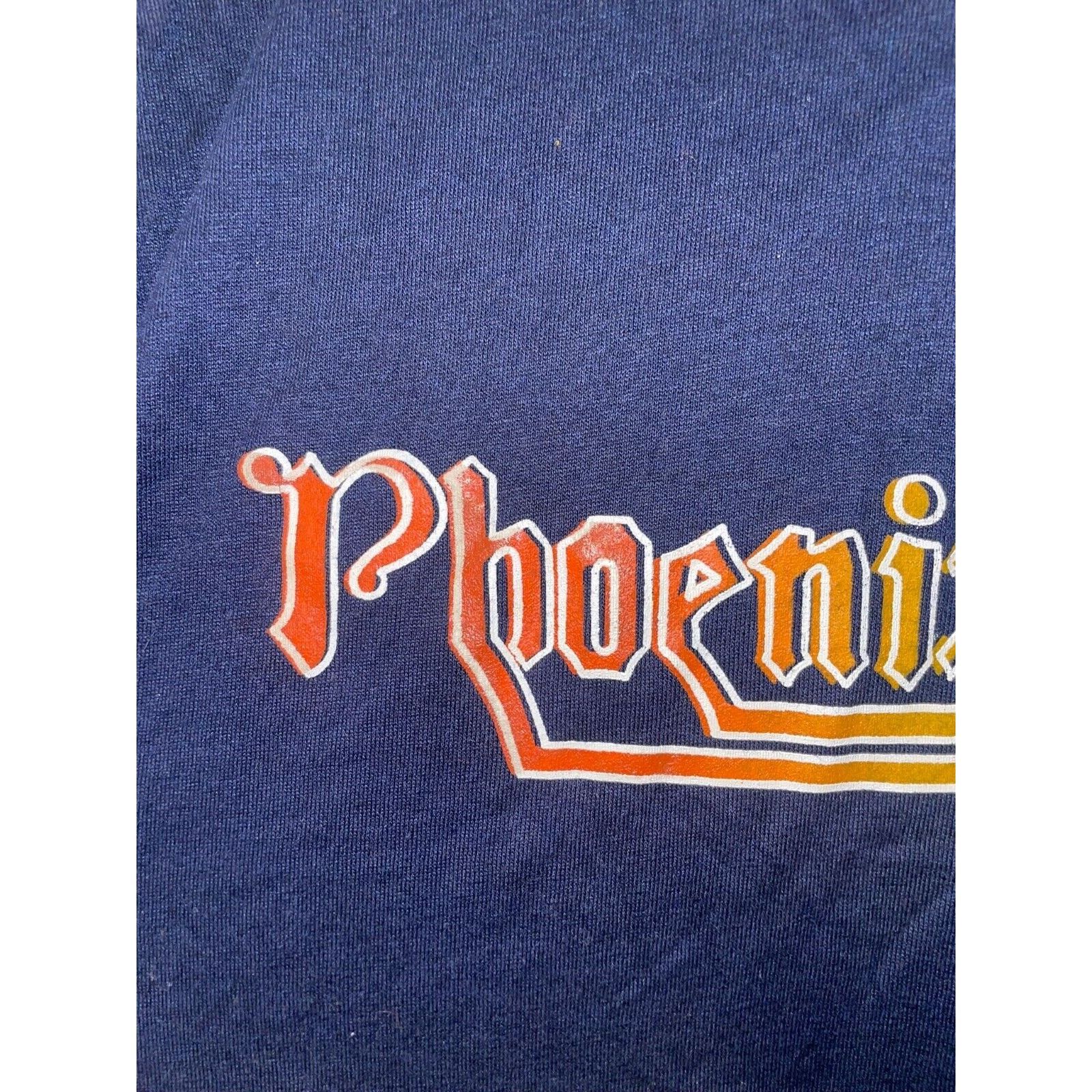 Vintage Vintage Womens Phoenix Shirt Blue Crop Top Tee 80s 1982 Size M / US 6-8 / IT 42-44 - 2 Thumbnail