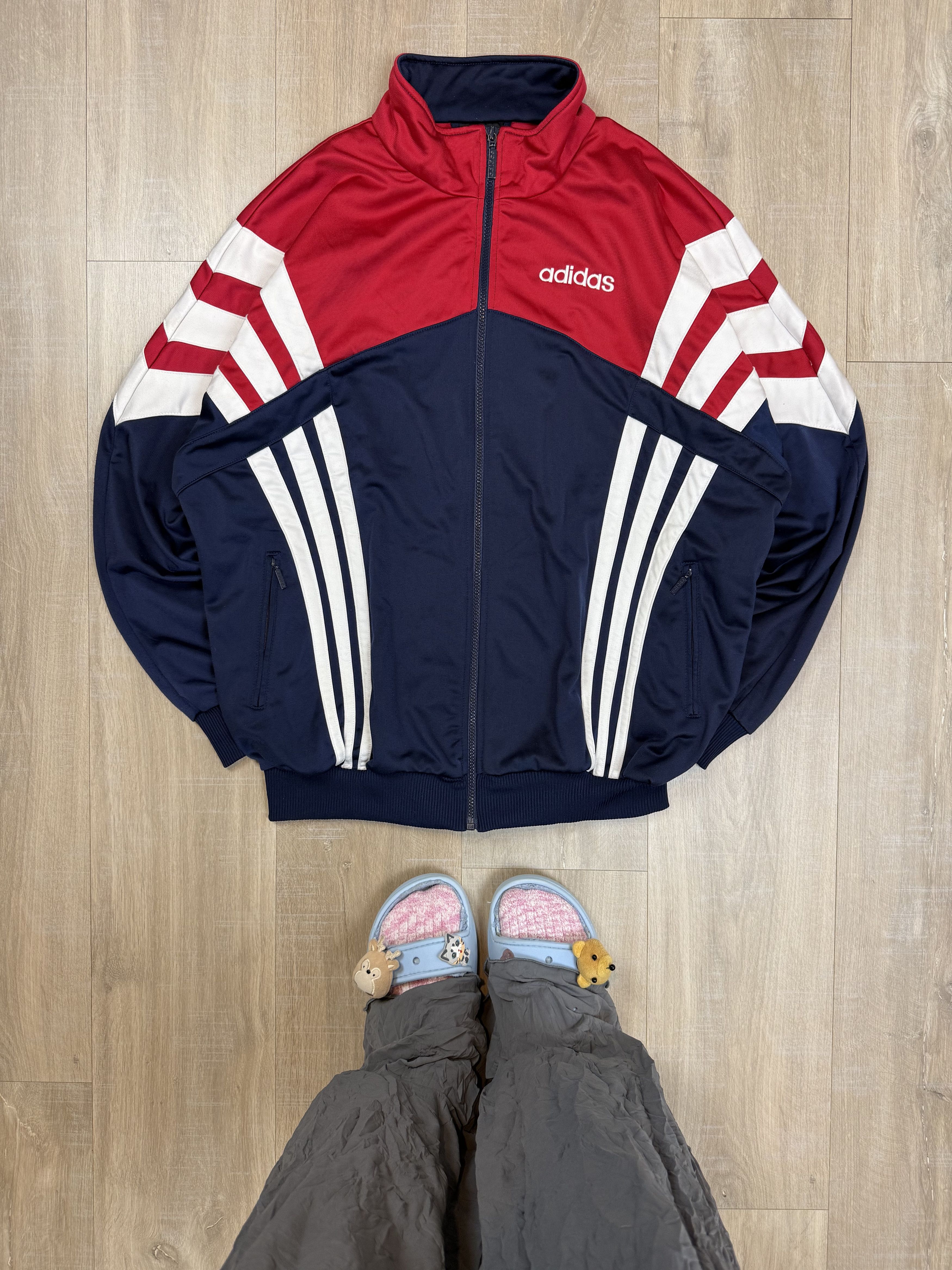 Adidas 90s Adidas Track Jacket Stripes Size L Size US L / EU 52-54 / 3 - 1 Thumbnail
