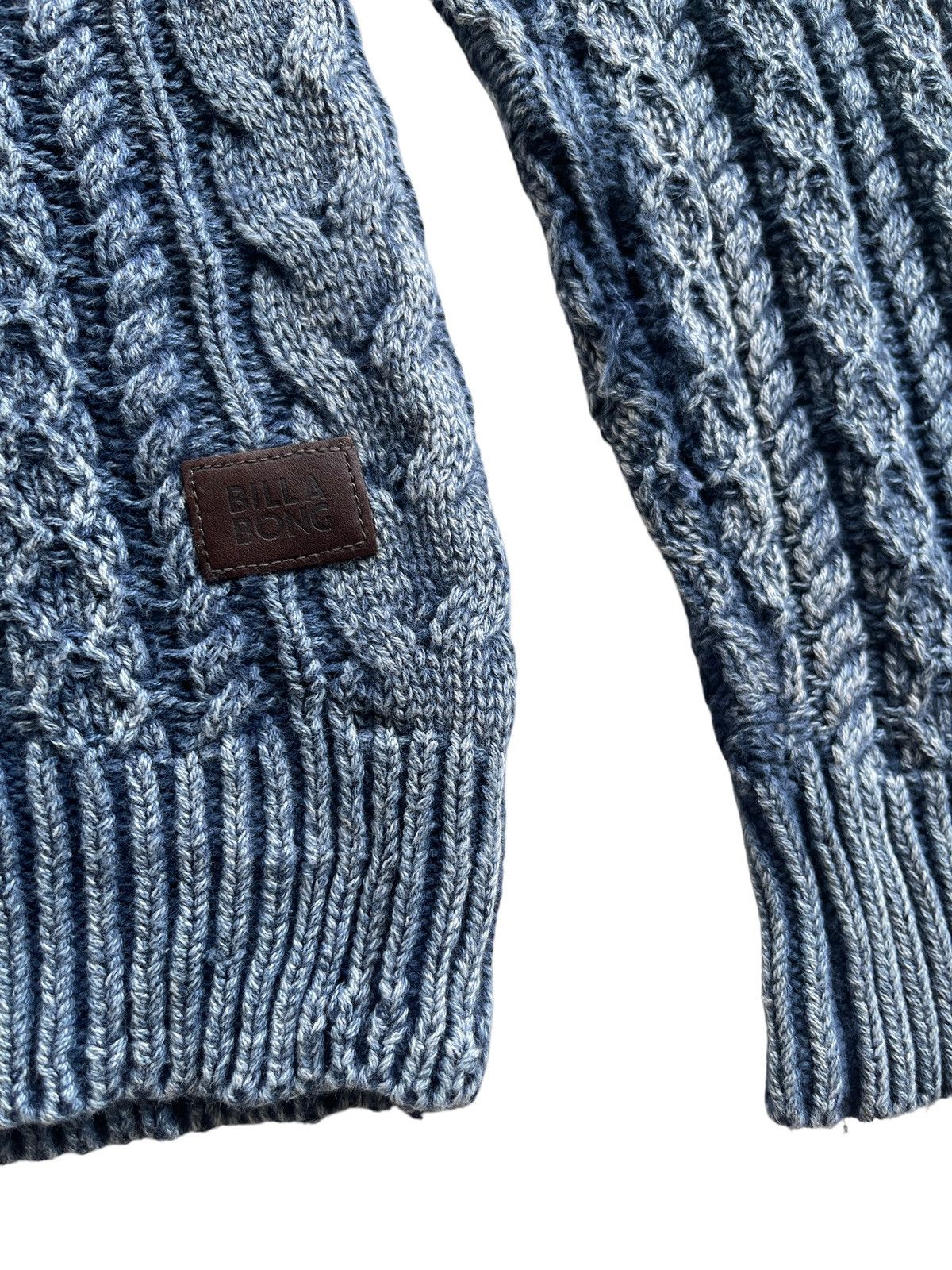 Billabong Vintage Billabong Cable Knit Indigo Sweater Size US L / EU 52-54 / 3 - 4 Thumbnail