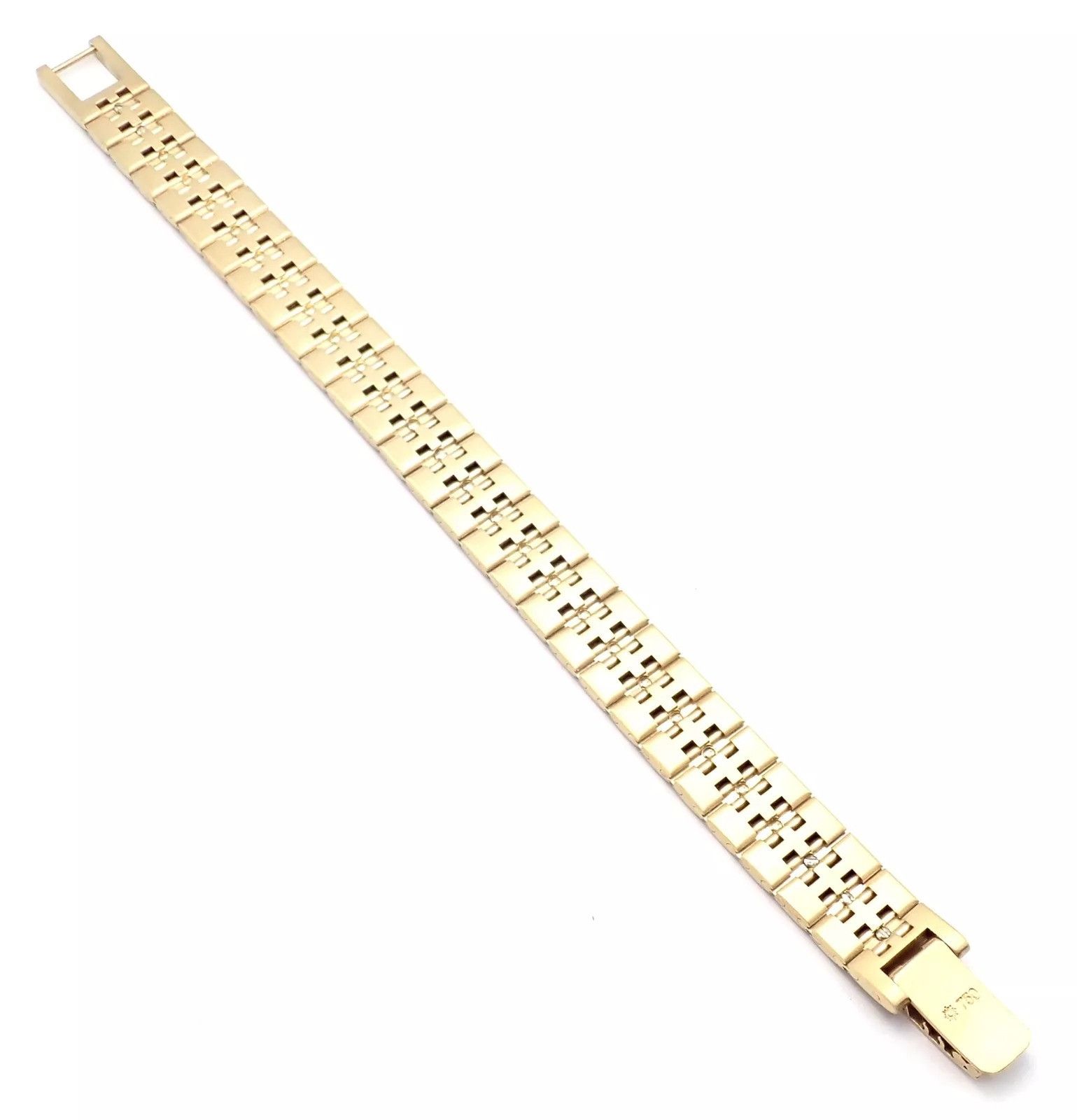 Hermes Vintage Hermes Paris 18k Yellow Gold Diamond H Link Bracelet Size ONE SIZE - 9 Thumbnail