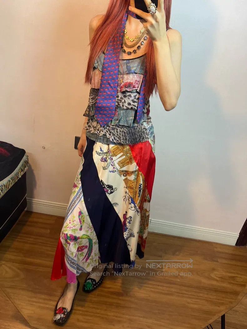 Comme des Garcons Comme Des Garcons size M Patchwork Silk Skirt Size 23" - 9 Thumbnail