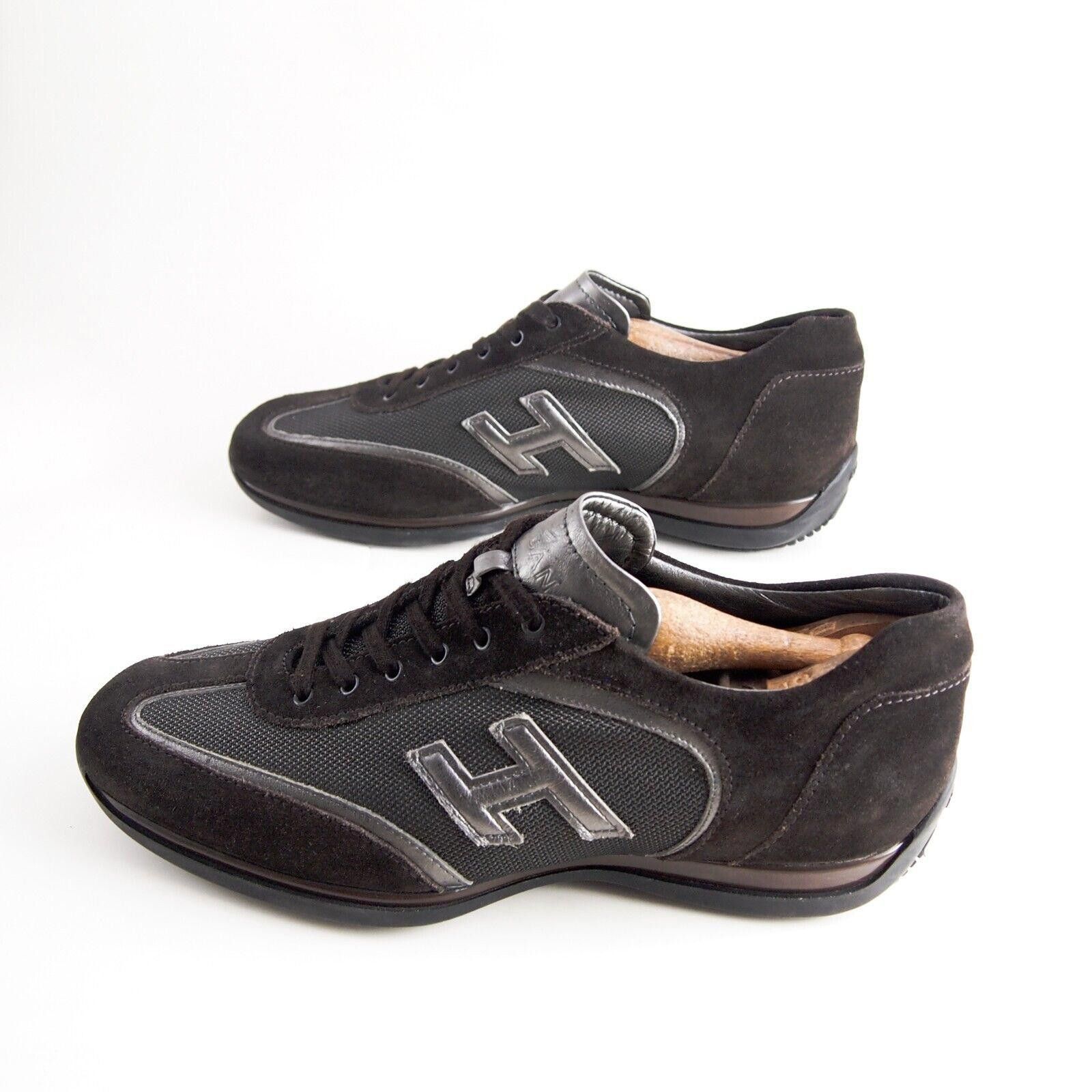 Hogan Hogan Sneakers Brown Suede Gray Canvas Mens US 8 EU 41 Size US 8 / EU 41 - 2 Thumbnail