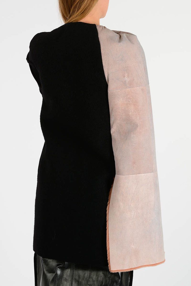 Rick Owens og1mm0724 Virgin Wool Conch Pea Coat in Black Size S / US 4 / IT 40 - 2 Thumbnail