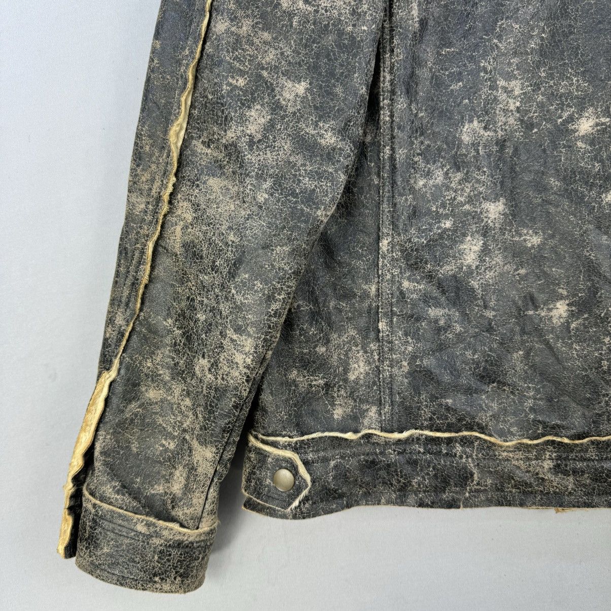 Japanese Brand Vintage Albe Trashed Synthetic Leather Jacket Size US S / EU 44-46 / 1 - 7 Thumbnail