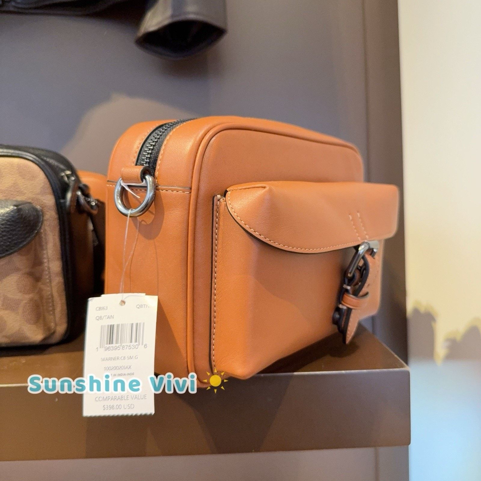 Coach NWT COACH MEN'S Warner Crossbody Bag leather CBI63 Tan Size ONE SIZE - 3 Thumbnail