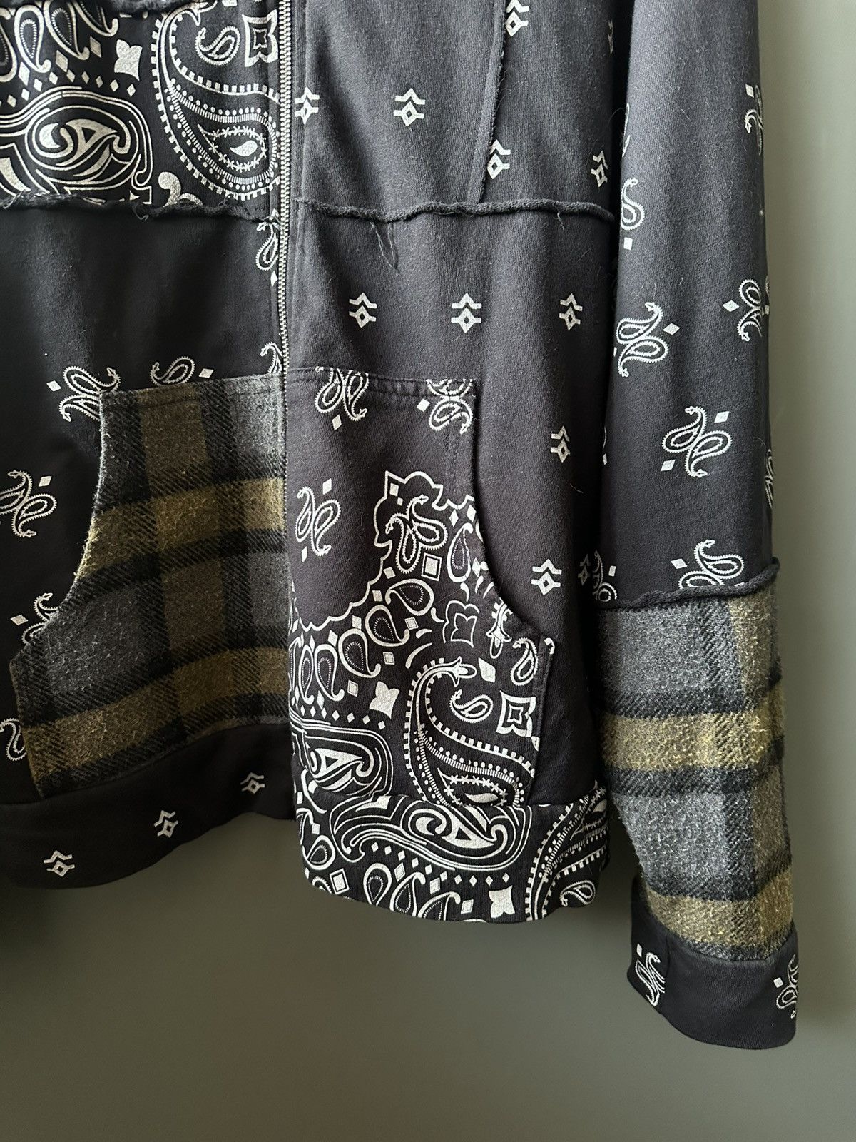Jaded London Jaded London Over Zip Bandana Patchwork Hoodie Size M Size US M / EU 48-50 / 2 - 4 Thumbnail
