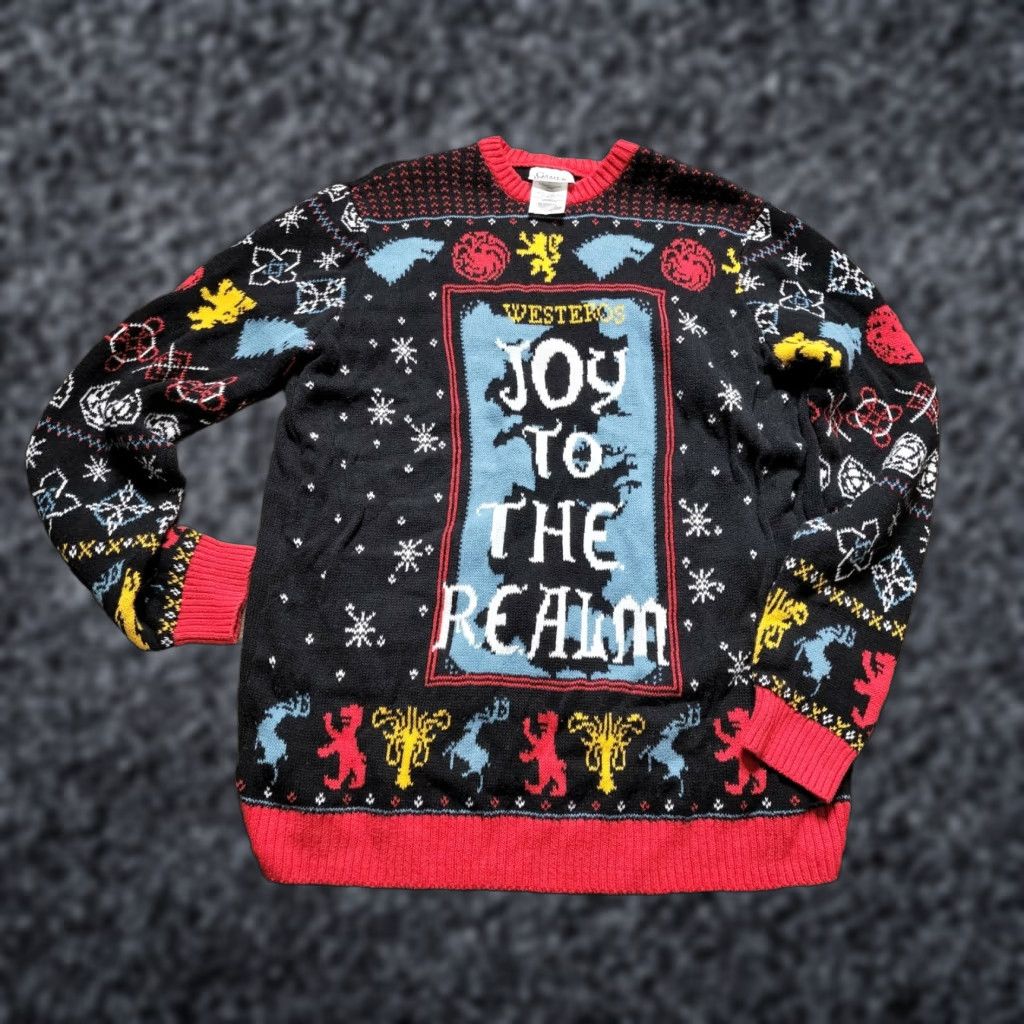 Vintage Game Of Thrones Sweater Mens XL Black Xmas Christmas Cotton Size US XL / EU 56 / 4 - 1 Thumbnail