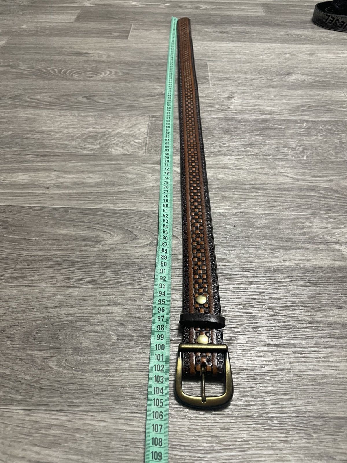 Genuine Leather Vintage Western Style Taurus Real Leather Brown Belt Size ONE SIZE - 20 Thumbnail