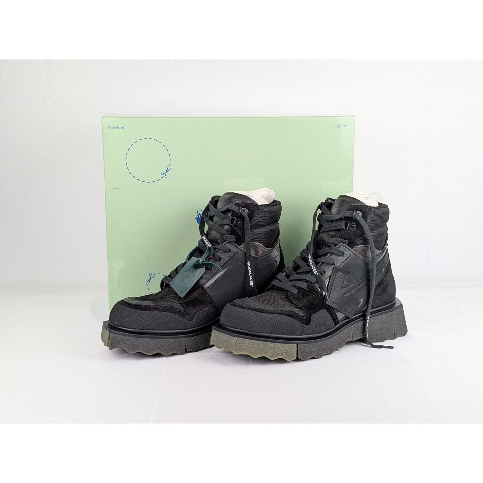 Off-White o1rshd1 Hiking Sponge Sneakers in Black / Khaki Size US 9 / EU 42 - 15 Thumbnail