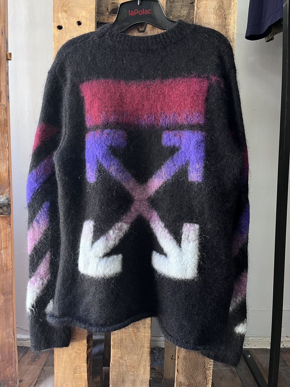 image of Off White 2013 Off-White Mohair Wool Sweater in Black, Men's (Size XS)