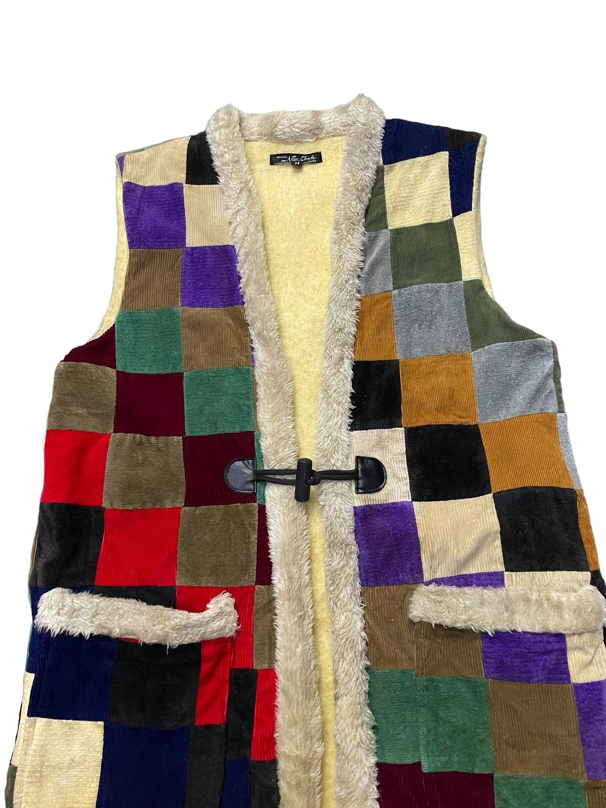Designer × If Six Was Nine × Japanese Brand Vtg New Look Japan Corduroy Patchwork Hippie Sherpa Fur Vest Size US M / EU 48-50 / 2 - 6 Thumbnail