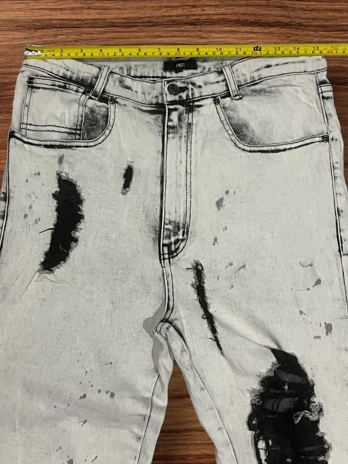 Other Japanese Brand New Flow Distressed Painted Flare Jeans Size US 30 / EU 46 - 10 Thumbnail