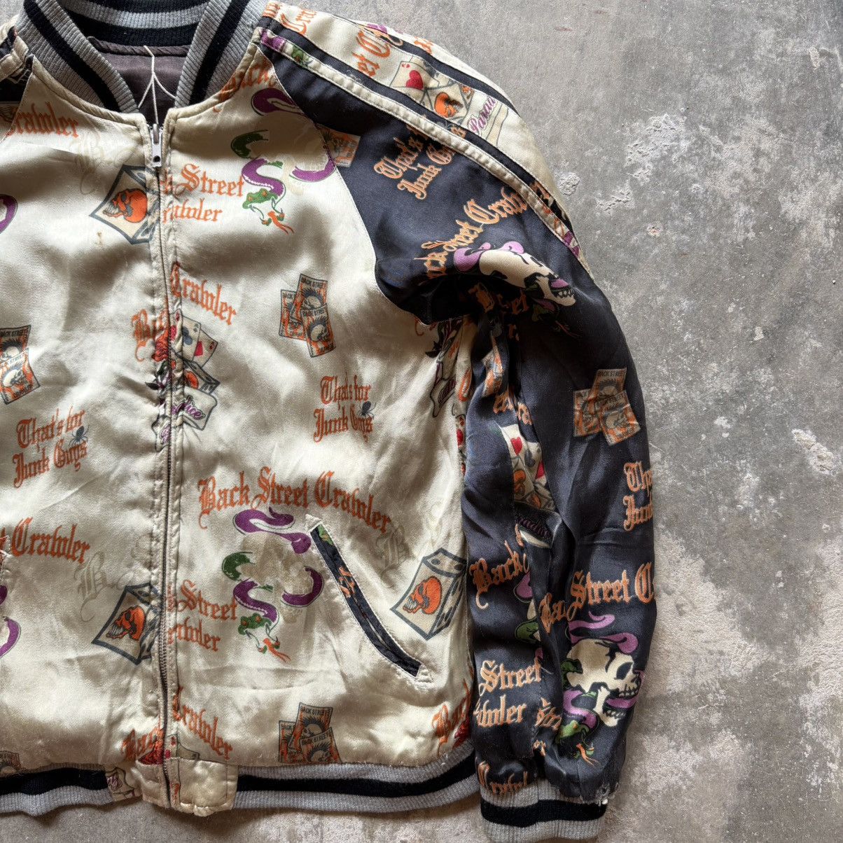 14th Addiction 🔥RARE🔥Back street cramber skull rayon sukajan jacket Size US M / EU 48-50 / 2 - 10 Thumbnail