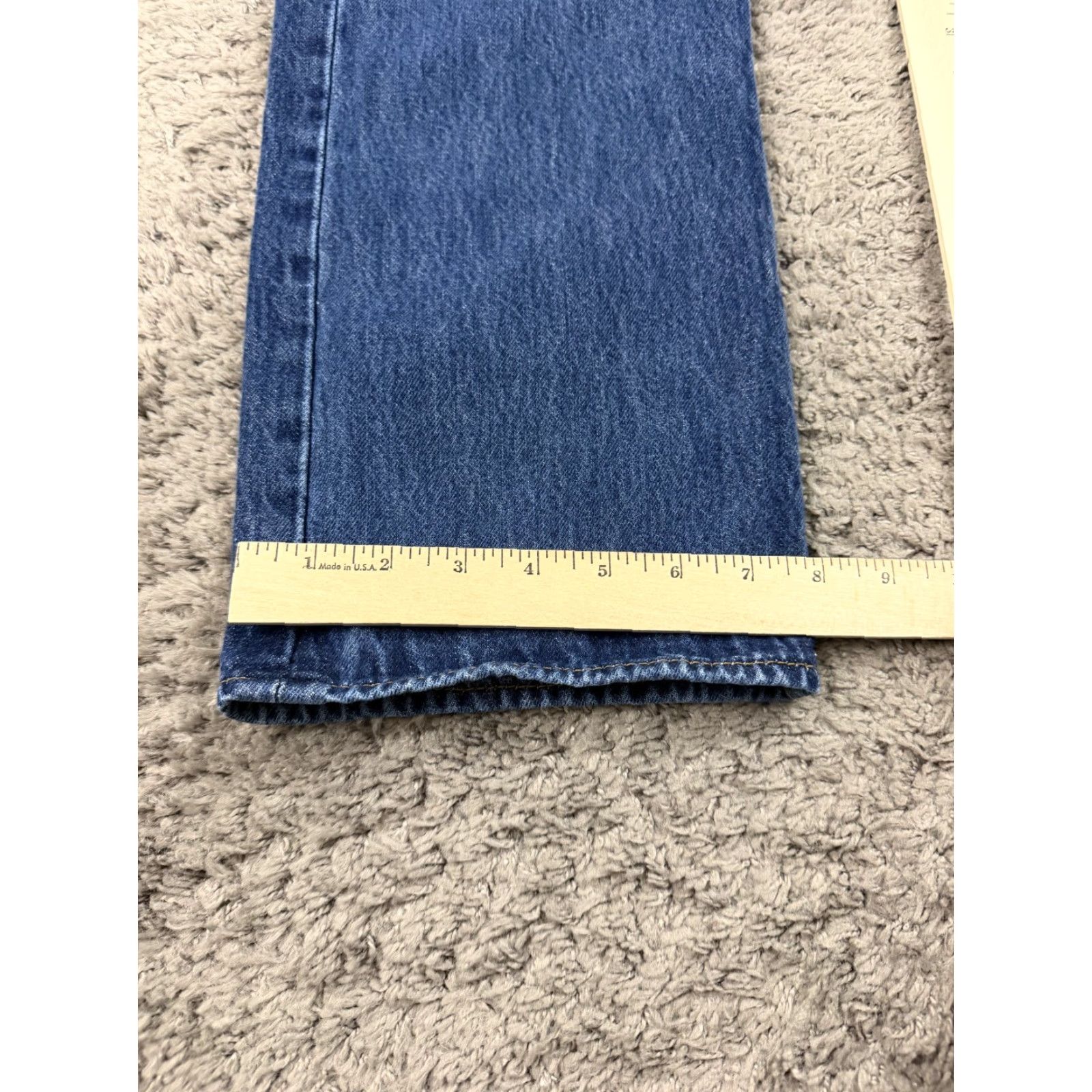 Levi's Levis 501 Jeans Mens 35 (32x28) Straight Leg Button Fly Dark Wash Cotton Denim Size US 35 - 7 Thumbnail
