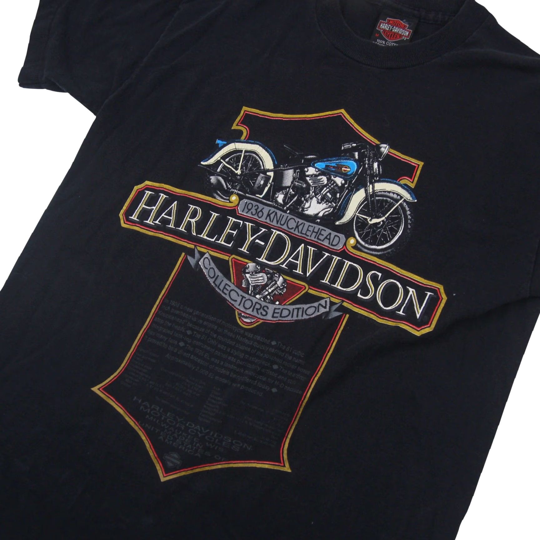 Harley Davidson VINTAGE Harley-Davidson 1936 Knucklehead Limited Edition graphic T Shirt Men's M Black Harley-Davidson shirt Men Medium 90s era Size US M / EU 48-50 / 2 - 2 Thumbnail