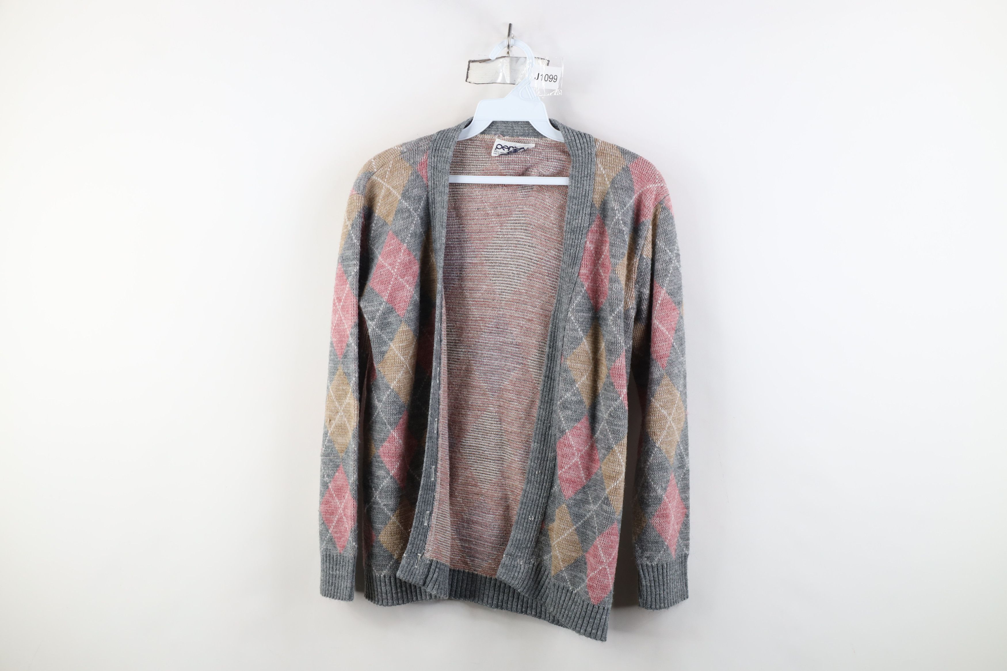 Vintage Vintage 50s 60s Streetwear Argyle Knit Cardigan Sweater Size S / US 4 / IT 40 - 1 Thumbnail