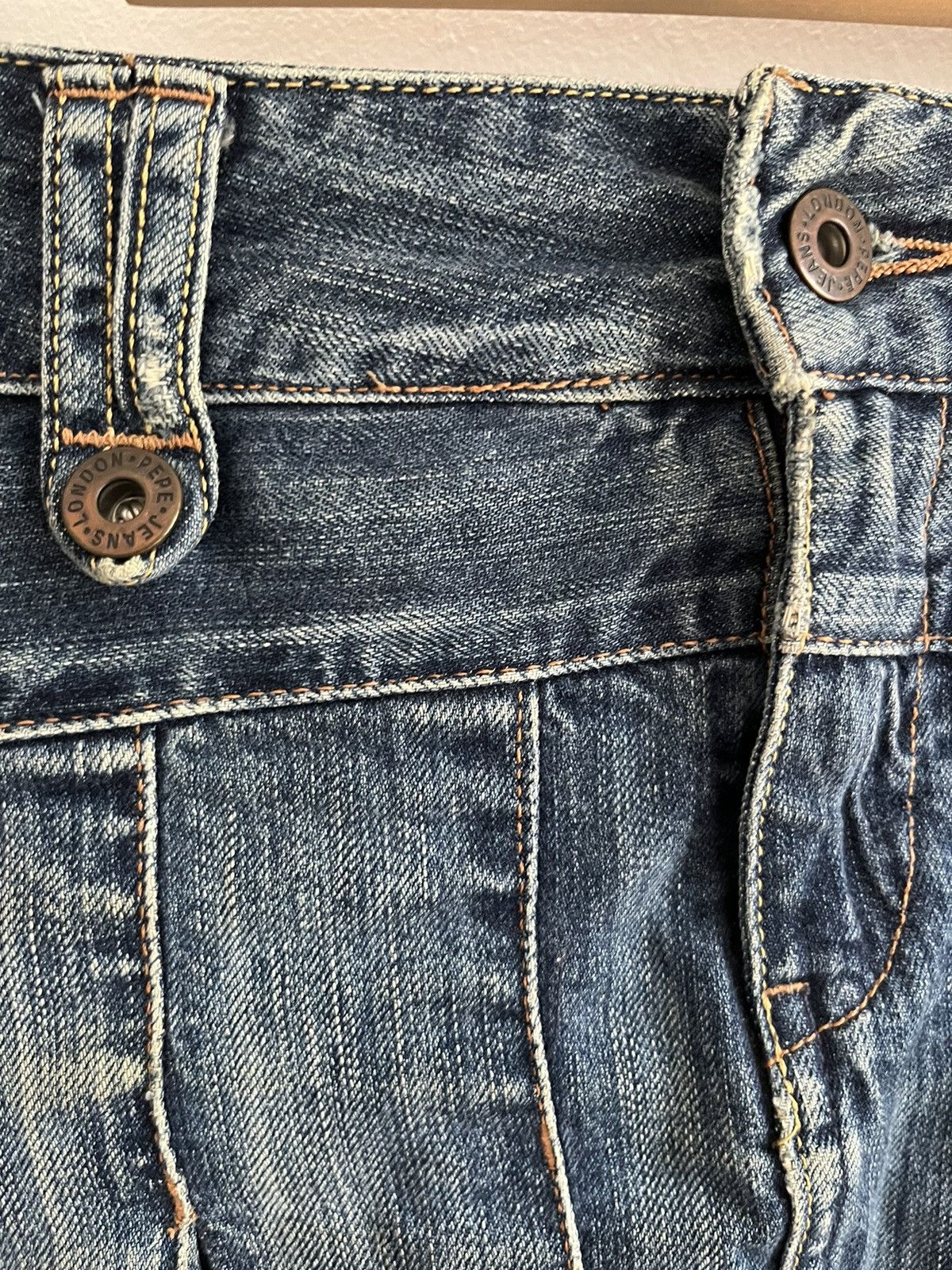 Pepe Jeans × Vintage Vintage PEPE Jeans Distressed Denim Pleated Mini Skirt Size 32" / US 10 / IT 46 - 3 Thumbnail
