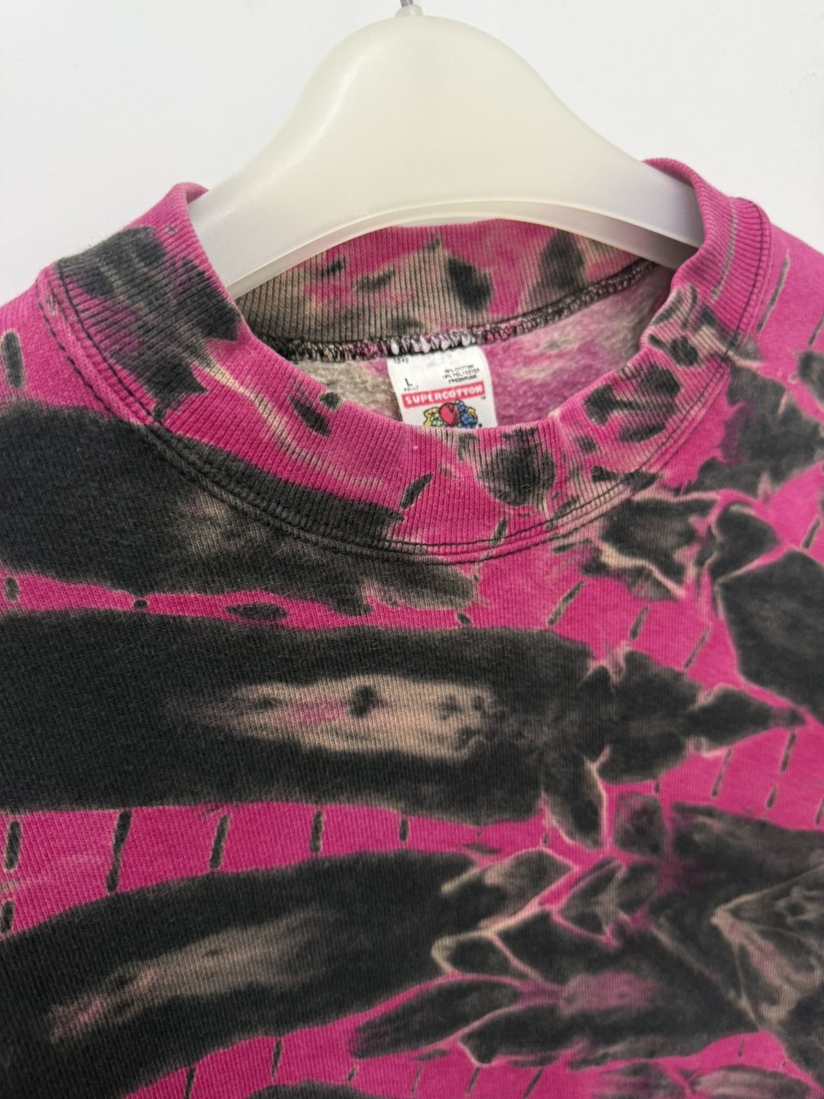 Fruit Of The Loom 🔥 Vintage 90s Fruit of the Loom Crazy Tie Dye Sweatshirt - M Size US L / EU 52-54 / 3 - 6 Thumbnail