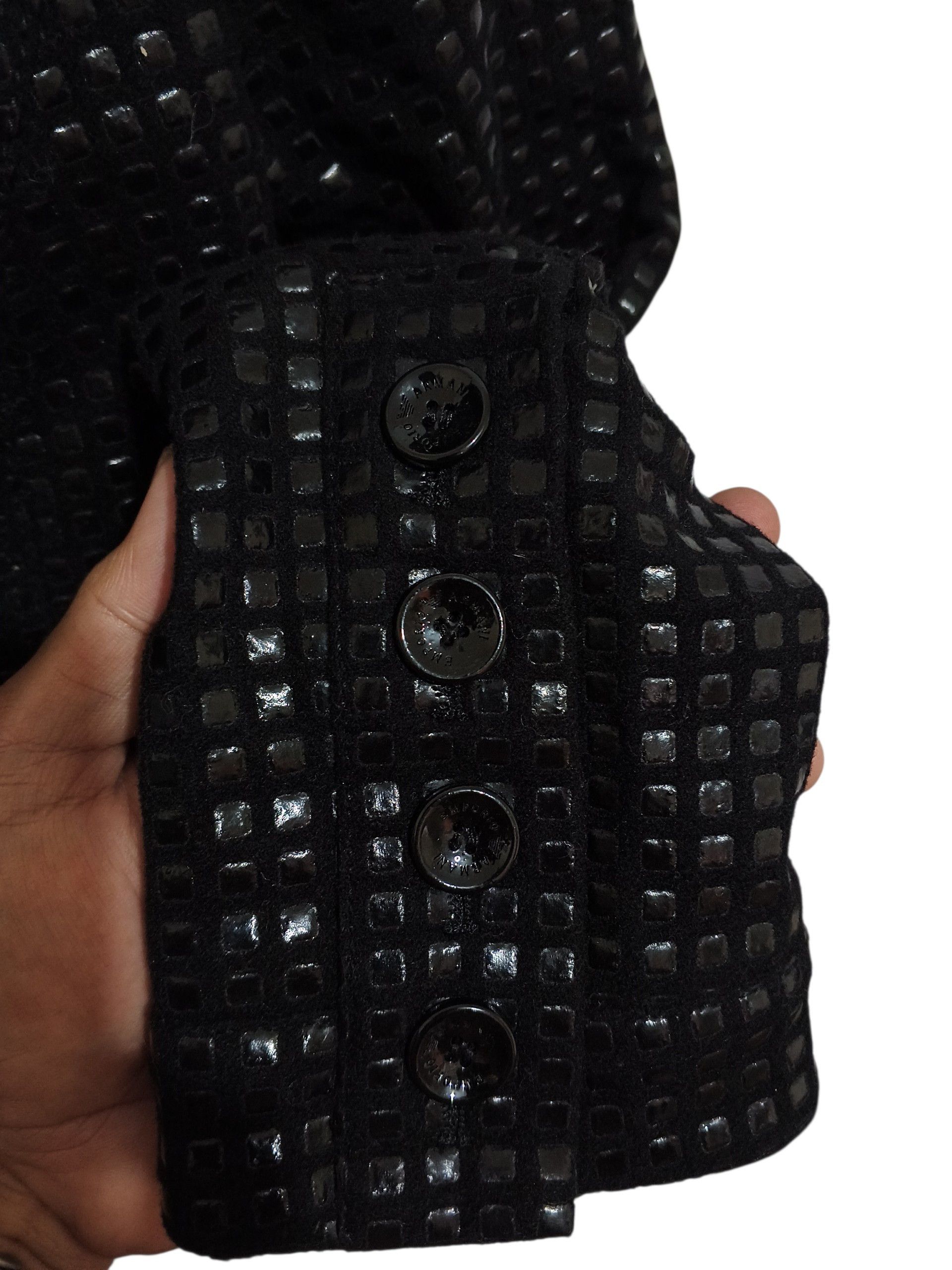 Emporio Armani Emporio Armani Y2K Structured Grid Pattern Cropped Jacket Size XS / US 0-2 / IT 36-38 - 7 Thumbnail