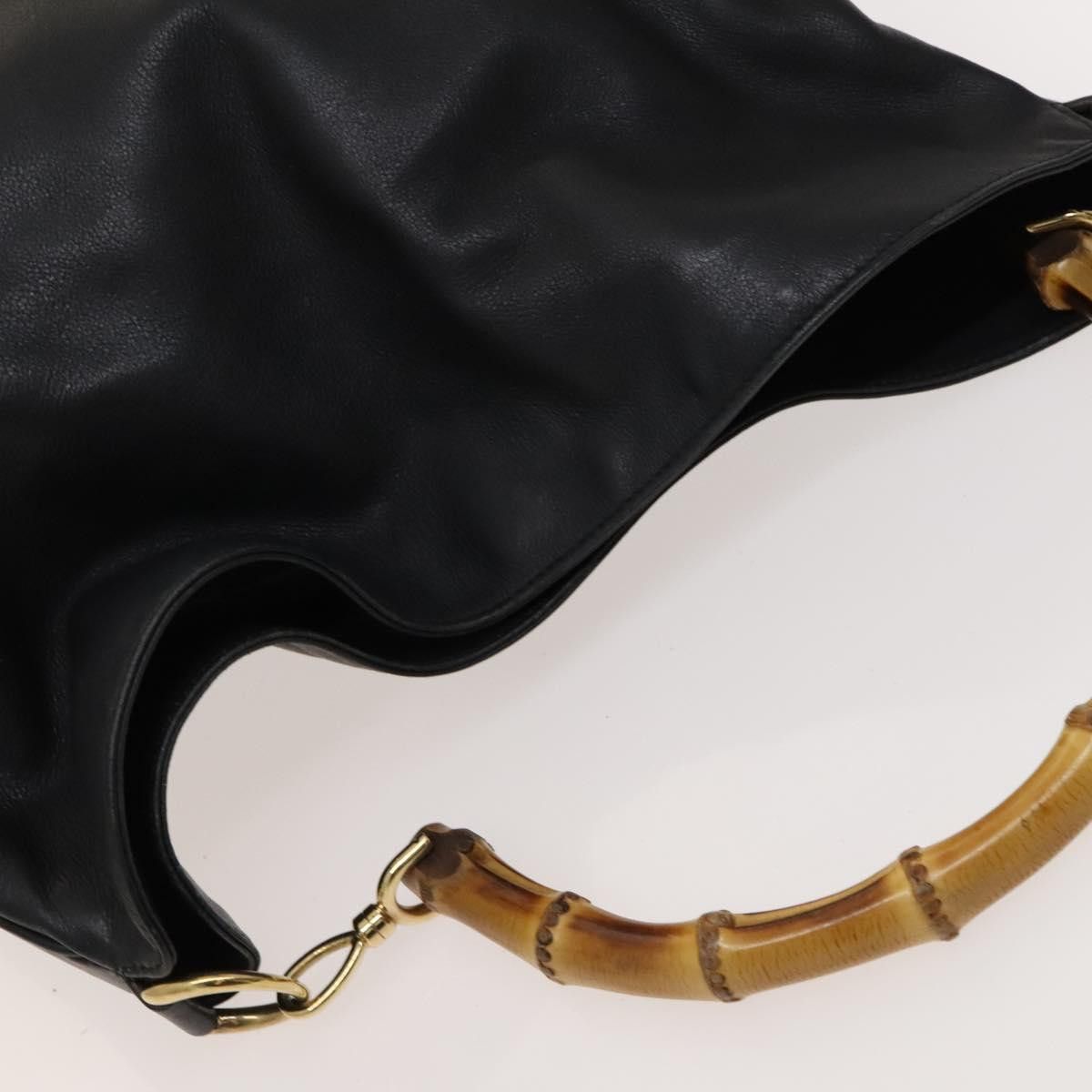 Gucci GUCCI Bamboo Hand Bag Leather Black Gold 001 1781 001 1781 Size ONE SIZE - 6 Thumbnail