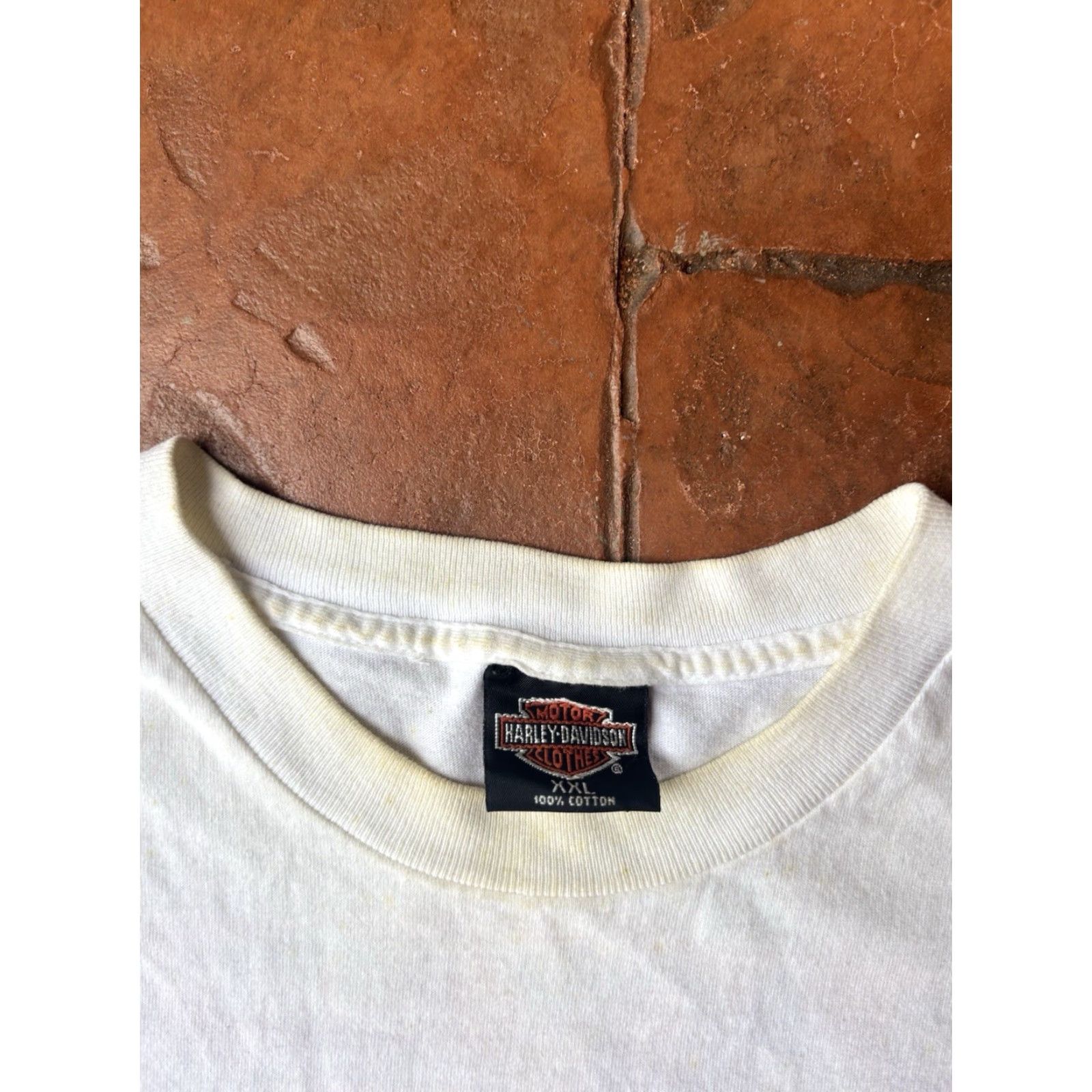 Harley Davidson VINTAGE Harley-Davidson T-Shirt 2XL Crew Neck Sleeveless White Cotton Logo 80s Biker Motorcycle USA Shirts Men Size US XXL / EU 58 / 5 - 2 Thumbnail