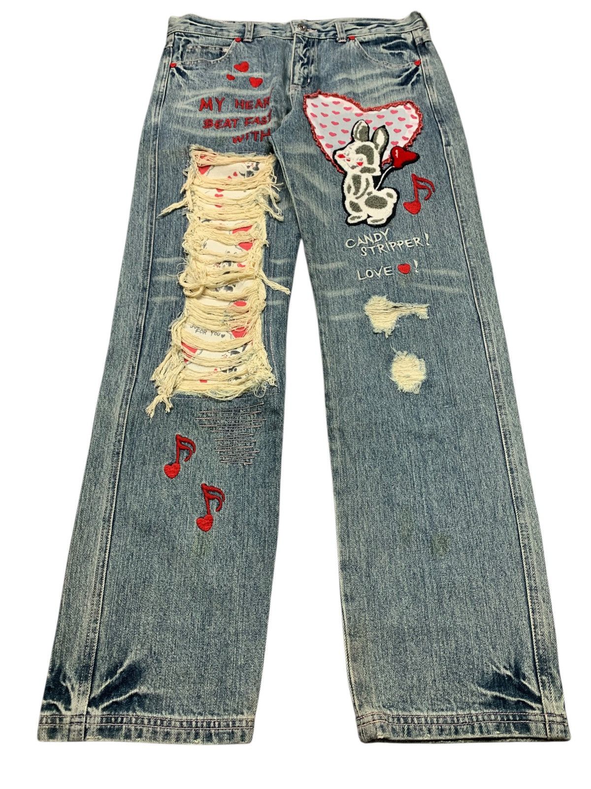 Hysteric Glamour 2000s Y2K Candy stripper cuties distrassed Size US 31 - 2 Thumbnail