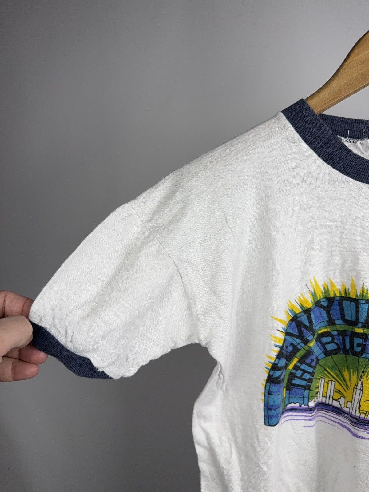 Vintage RARE Vintage 1970s New York Big Apple Ringer Retro T-Shirt Size US S / EU 44-46 / 1 - 3 Thumbnail
